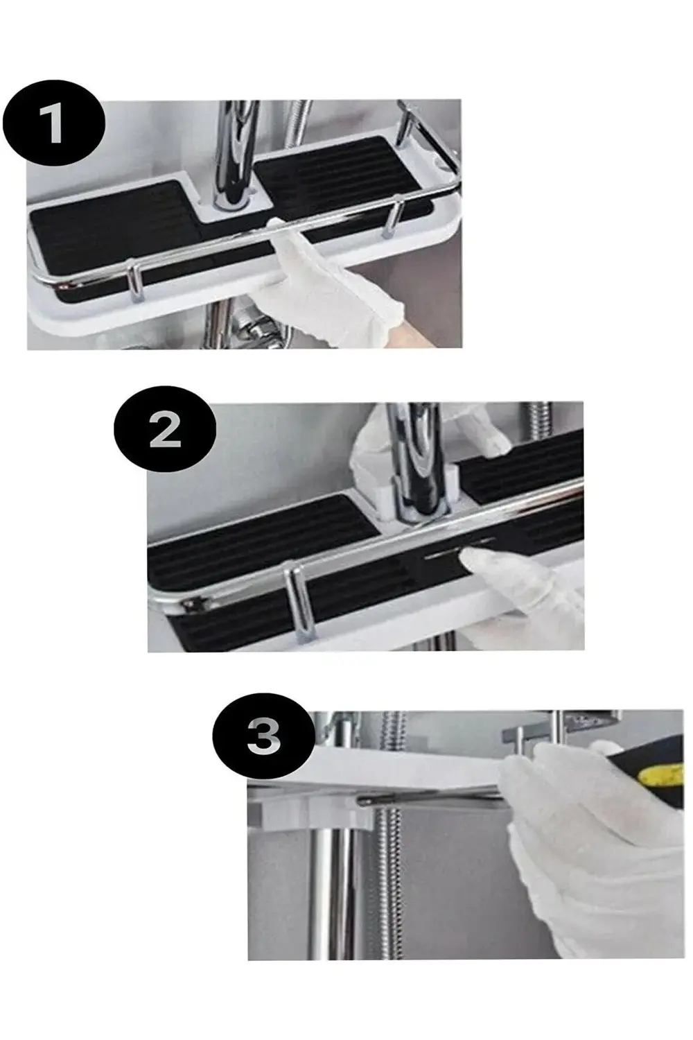 Robot Ve Sürgülü Duş Seti Sabunluk Şampuanlık Liflik Lüx Kromajlı