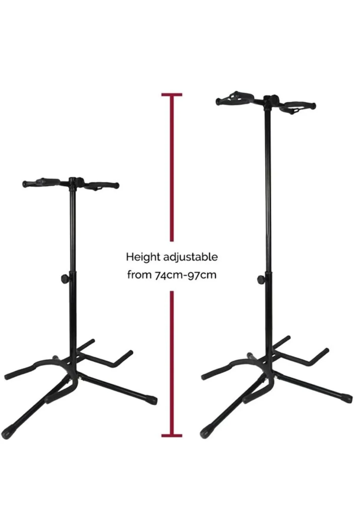 Rocket Music GST02BK çift gitar standı, siyah
