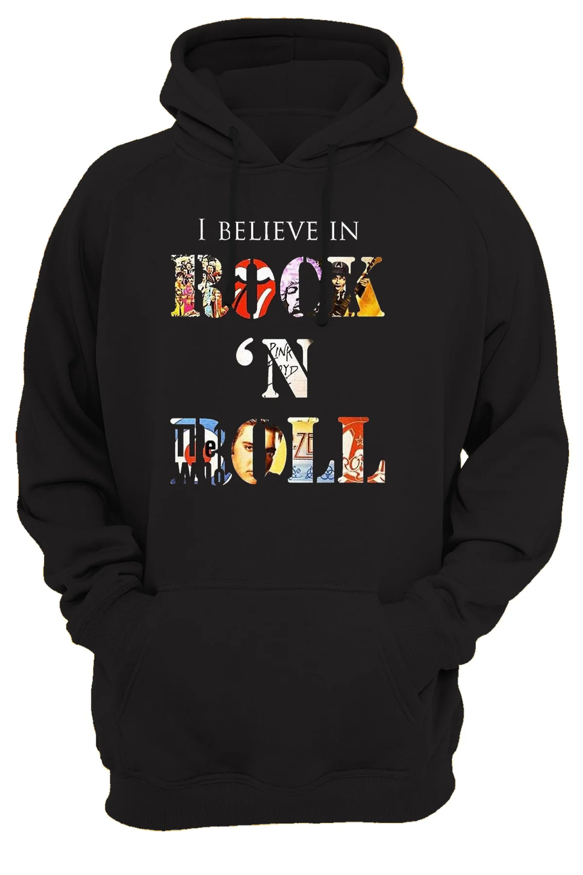 Rock'n Roll Baskılı %100 Pamuk, Içi Polar, 3 Ipl. Şardonlu. Çok Kalın Sweatshirt
