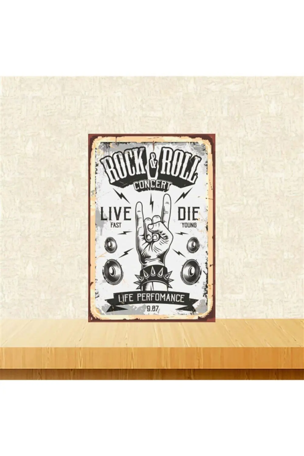 Rock&roll Life Performance 20-30 Cm Retro Ahşap Tablo Tkfx5318