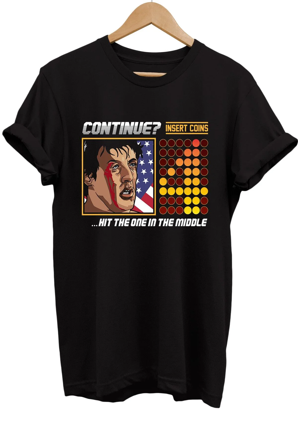 Rocky Balboa Baskılı %100 Pamuk Oversize T-shirt