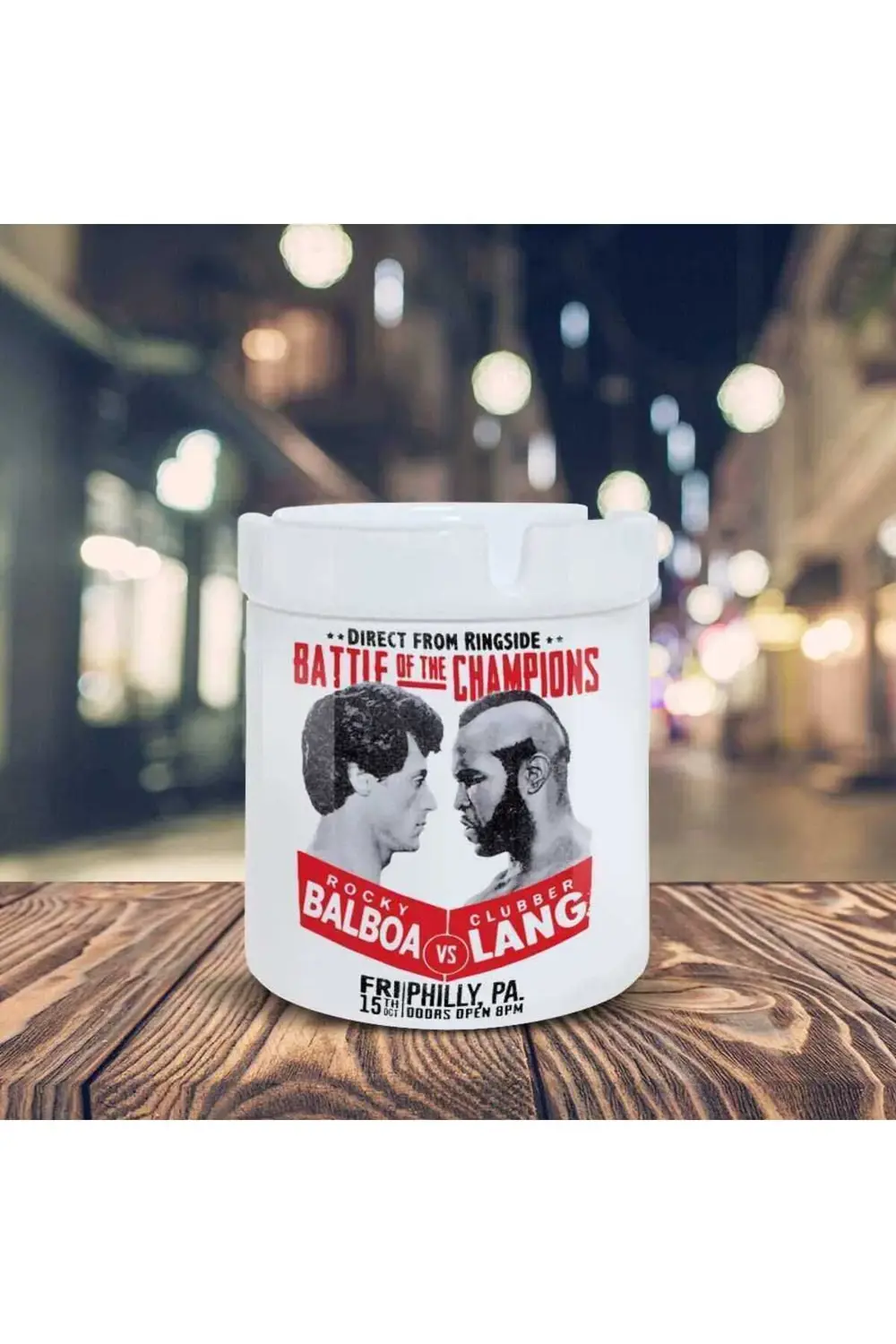 Rocky Balboa Ve Clubber Lang Baskılı Küllük Seramik Kül Tablası
