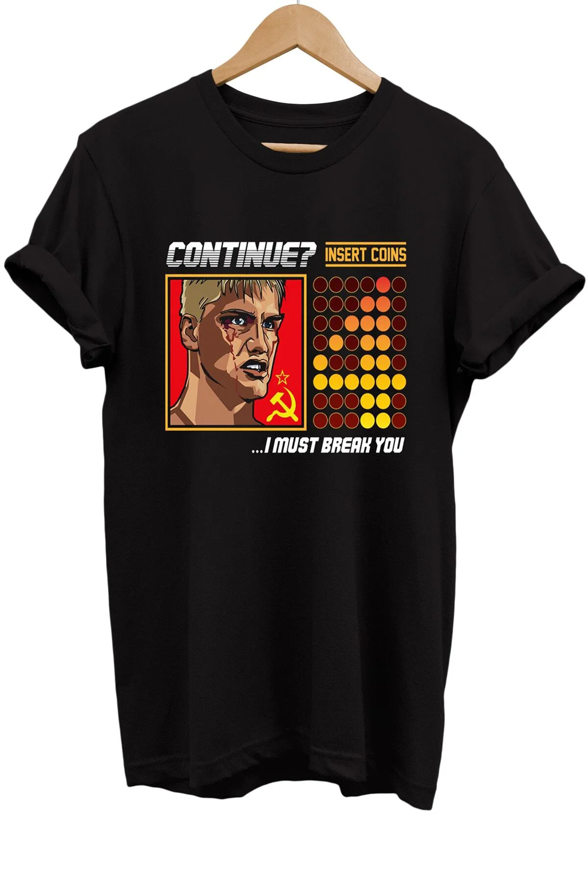 Rocky Ivan Drago Baskılı %100 Pamuk Oversize T-shirt