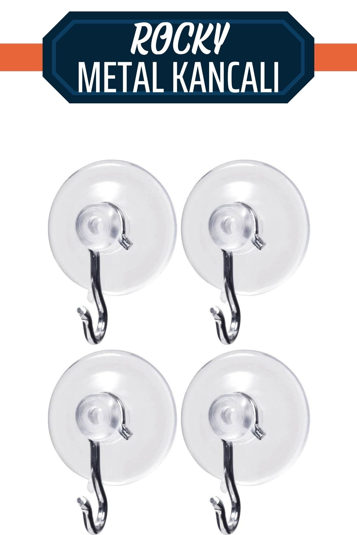 Homecare Rocky Metal Kancalı 4 Adet Askılı Vantuz 716117