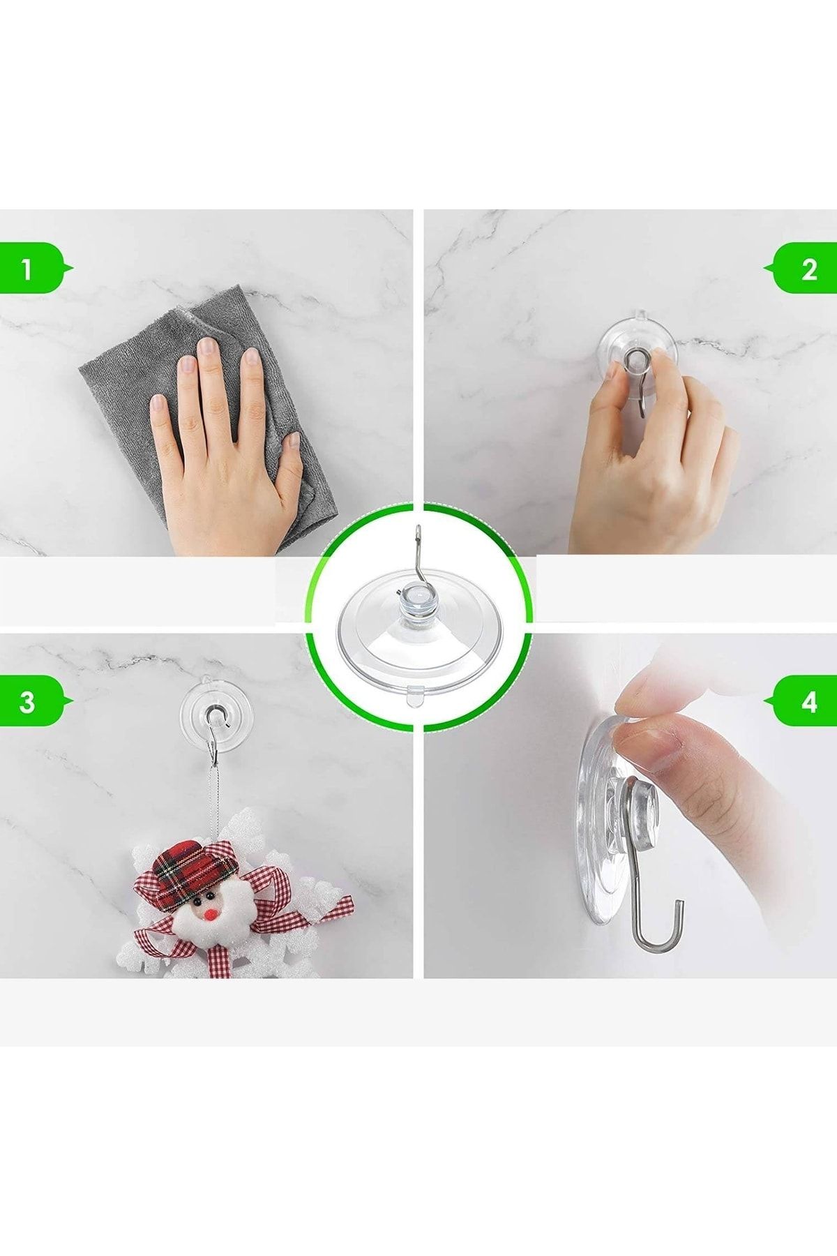 Homecare Rocky Metal Kancalı 4 Adet Askılı Vantuz 716117