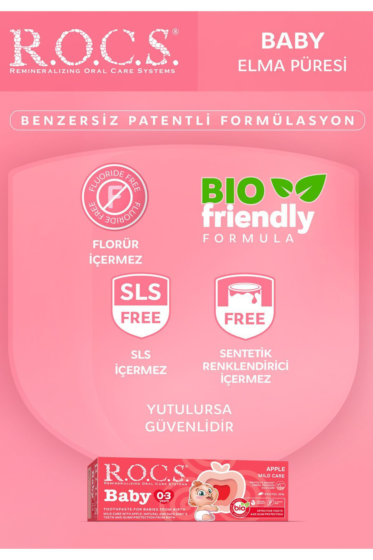 Rocs  Baby Elma Püresi Tadinda 0-3 Yaş Diş Macunu 45 Gr