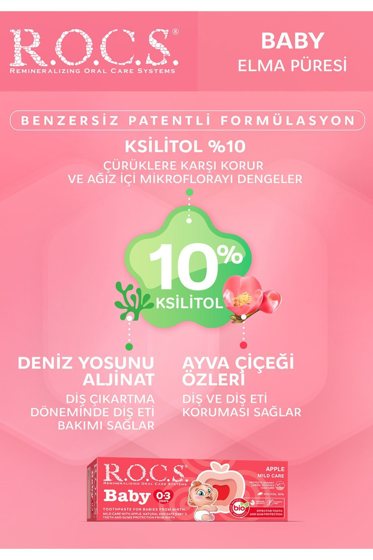 Rocs  Baby Elma Püresi Tadinda 0-3 Yaş Diş Macunu 45 Gr