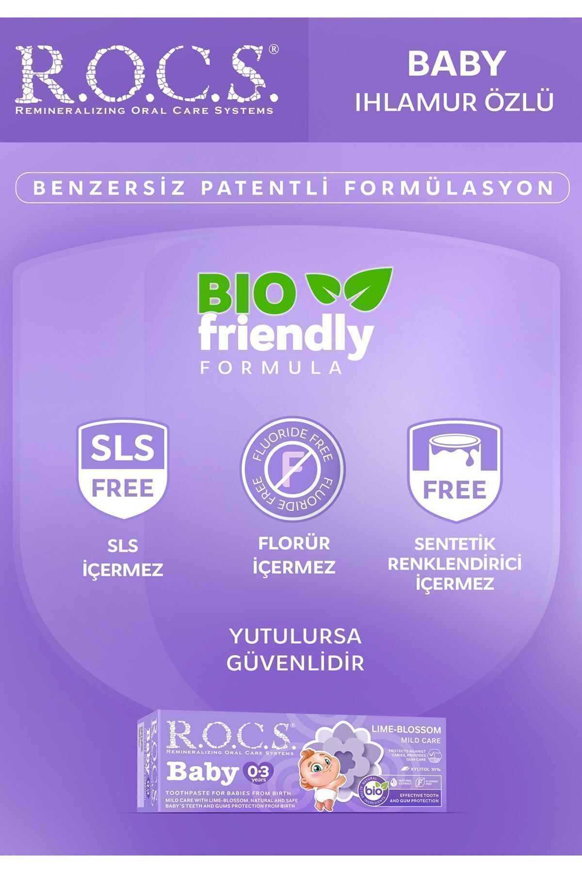 Rocs  Baby İhlamur Özlü Yutulabilir Diş Macunu 0-3 Yaş 35 Ml