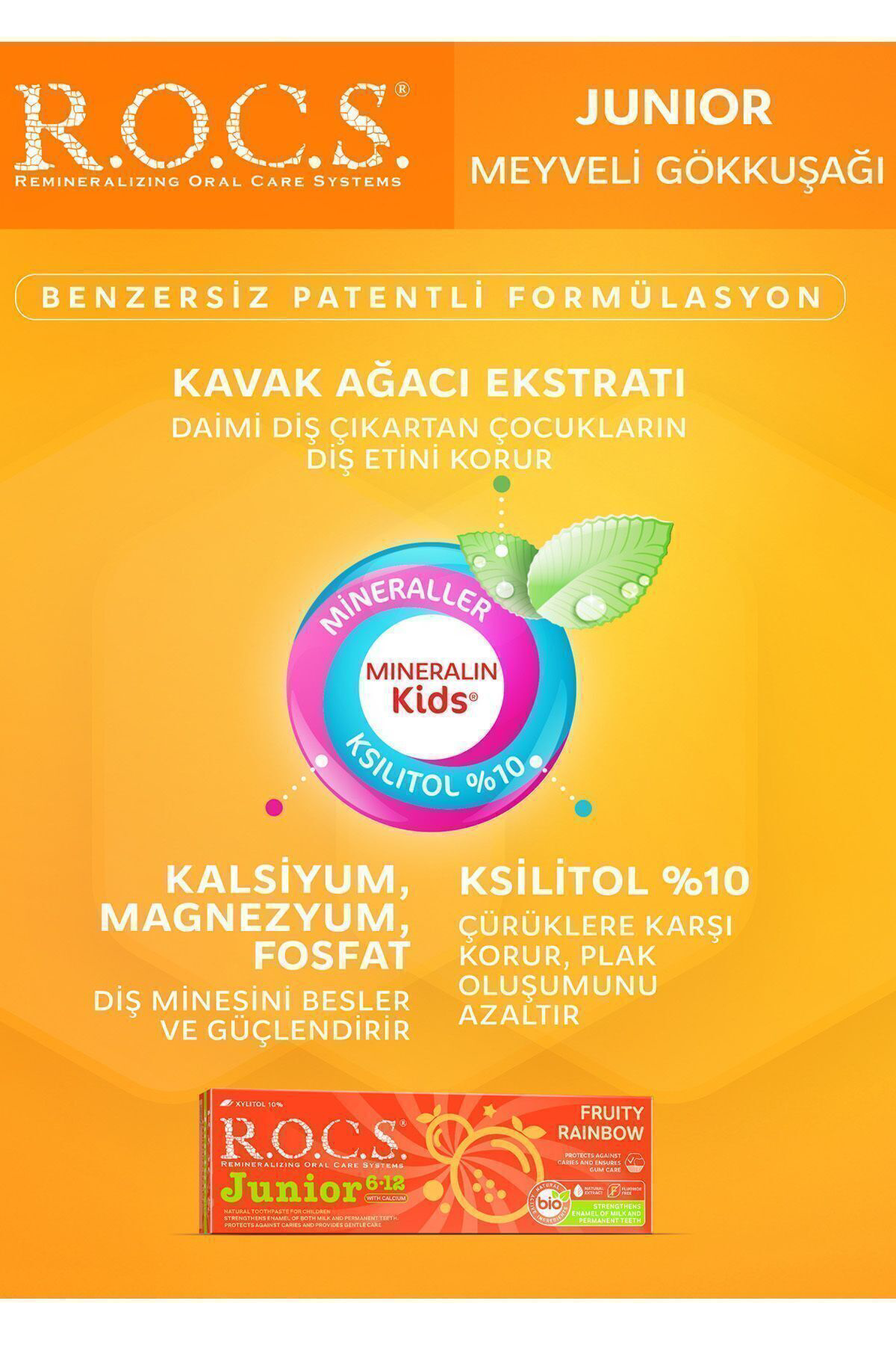 Rocs  Junior 6-12 Yaş Meyveli Gökkuşaği Diş Macunu 60 Ml