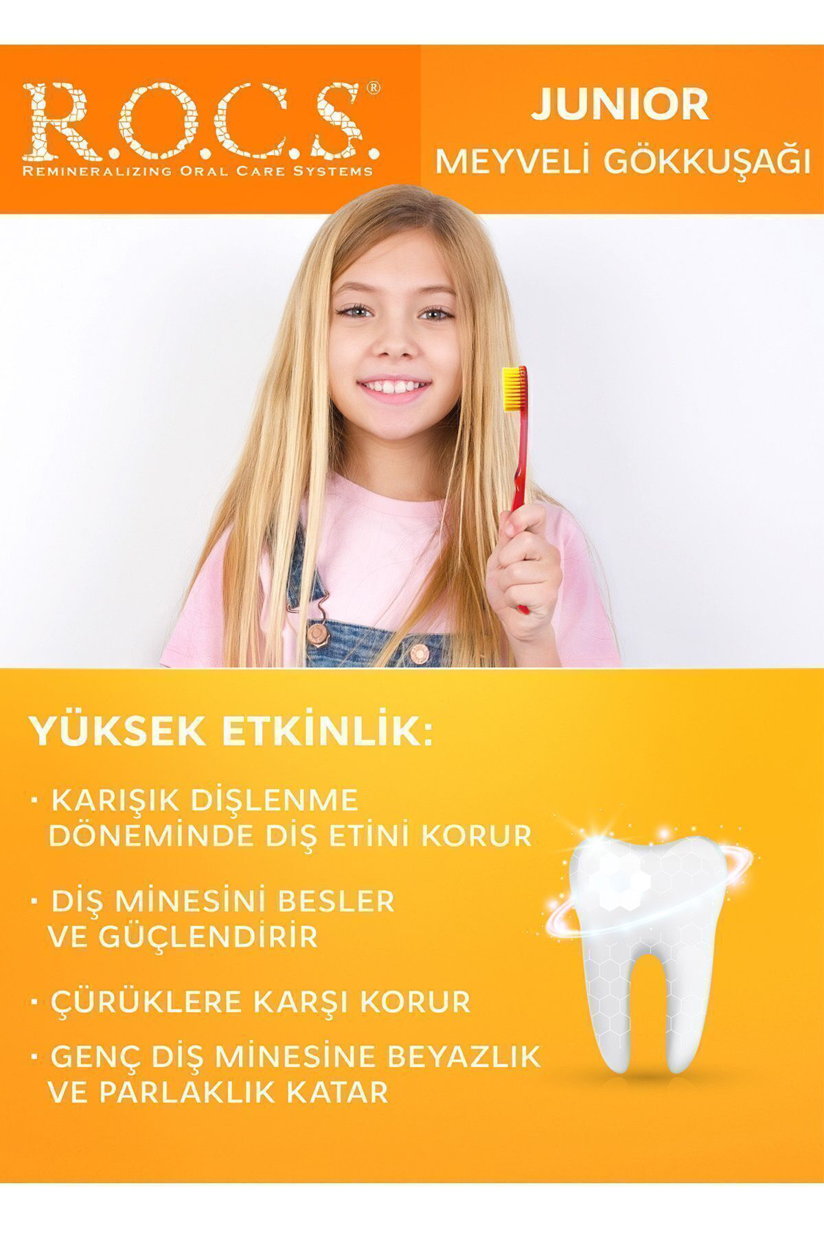 Rocs  Junior 6-12 Yaş Meyveli Gökkuşaği Diş Macunu 60 Ml