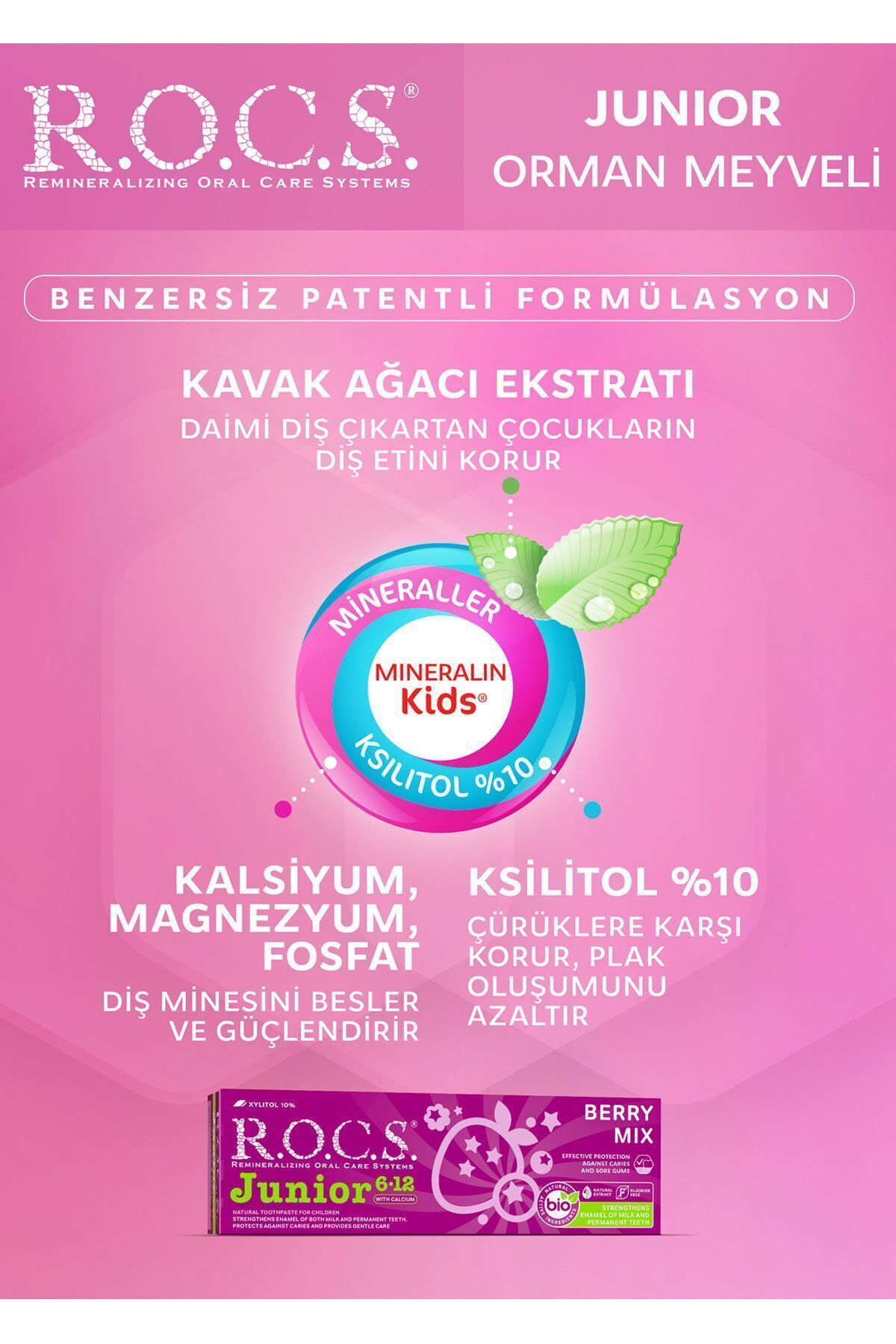 Rocs  Junior 6-12 Orman Meyveli Özlü Diş Macunu 74 Gr