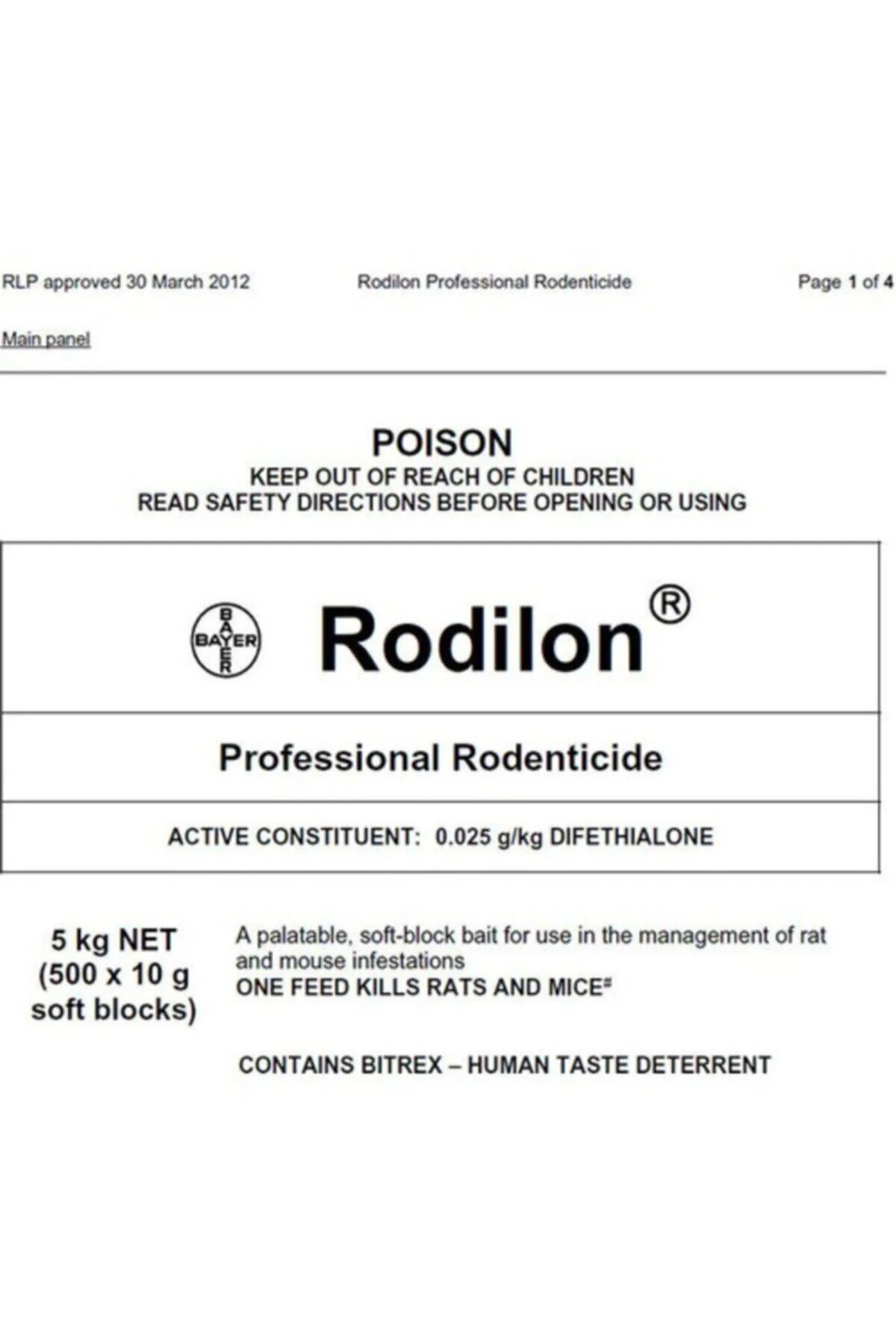 Rodilon Pasta Fare Zehiri 1 Kg. Rodilon Pasta Fare Zehiri 1 Kg. - Görsel 2