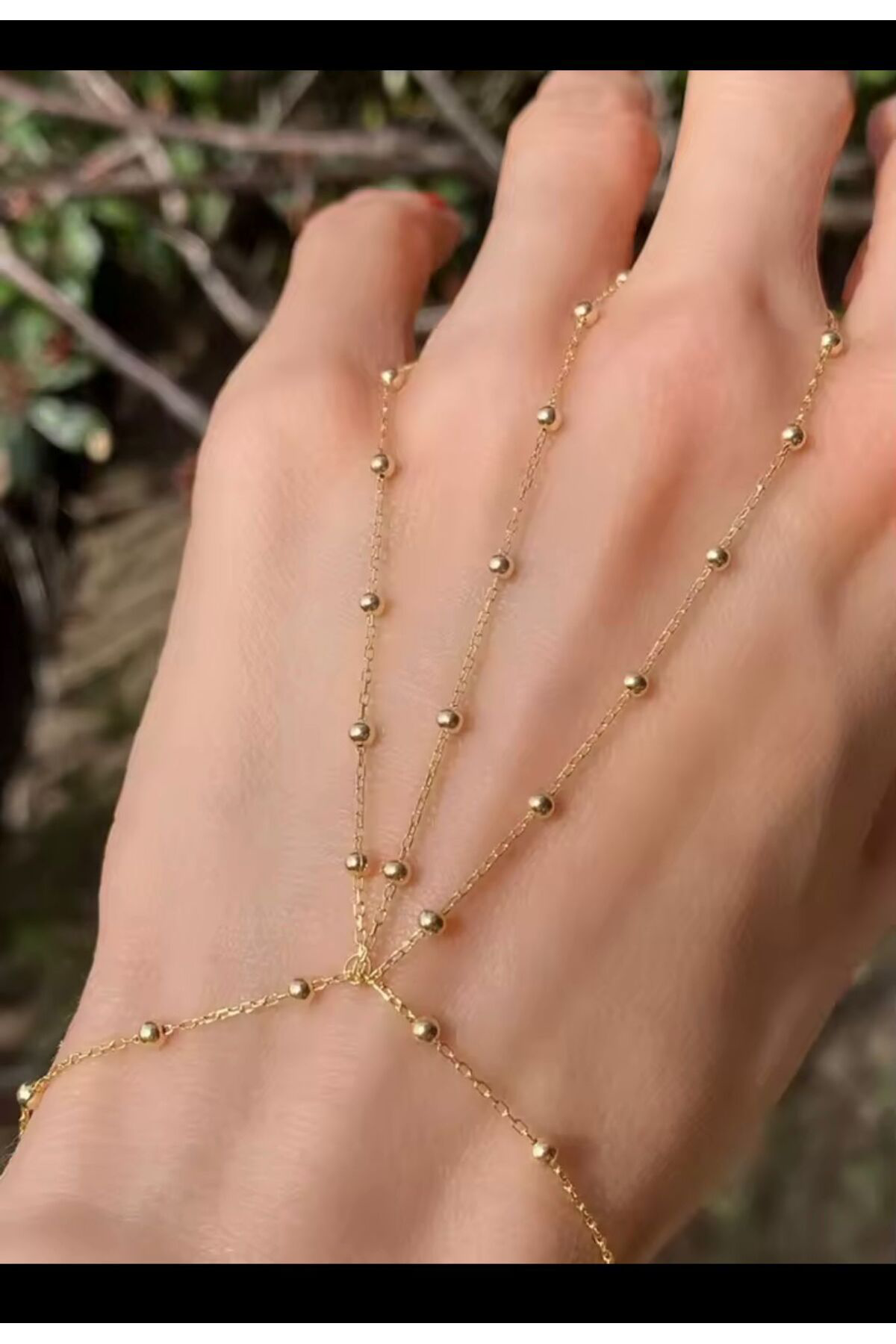 Arescollection Rodyum Kaplama Gold Renk Topçuklu Zarif Şık Şahmeran