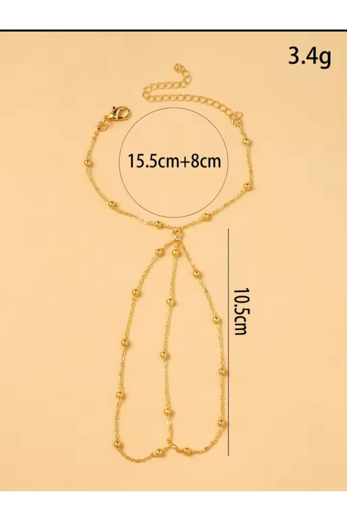 Arescollection Rodyum Kaplama Gold Renk Topçuklu Zarif Şık Şahmeran