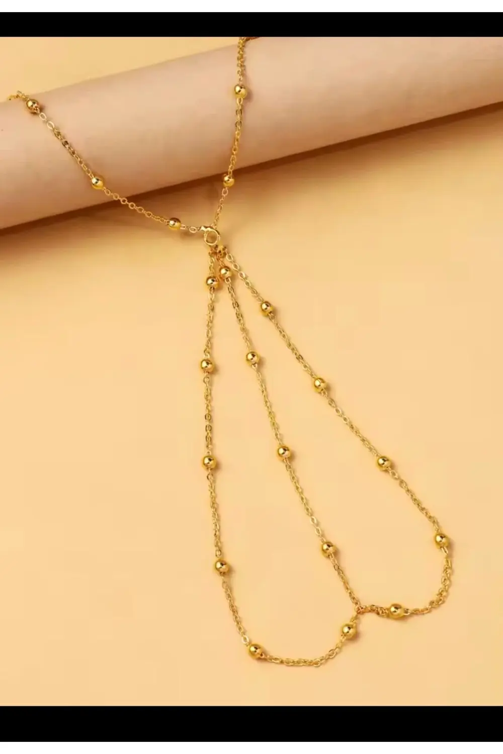 Arescollection Rodyum Kaplama Gold Renk Topçuklu Zarif Şık Şahmeran