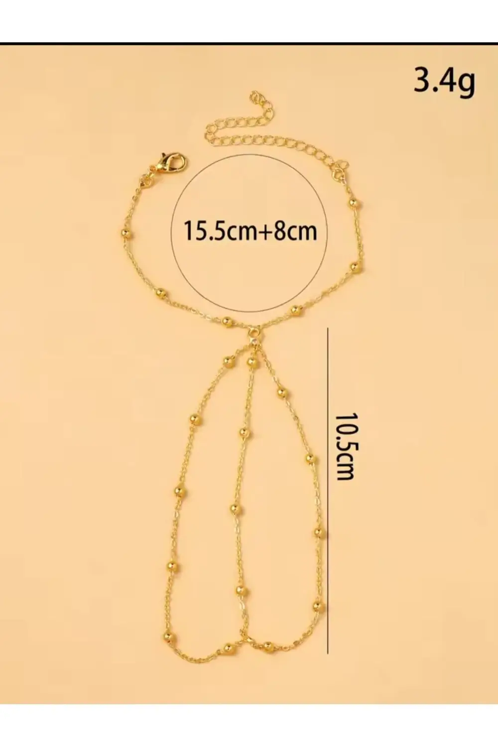 Arescollection Rodyum Kaplama Gold Renk Topçuklu Zarif Şık Şahmeran