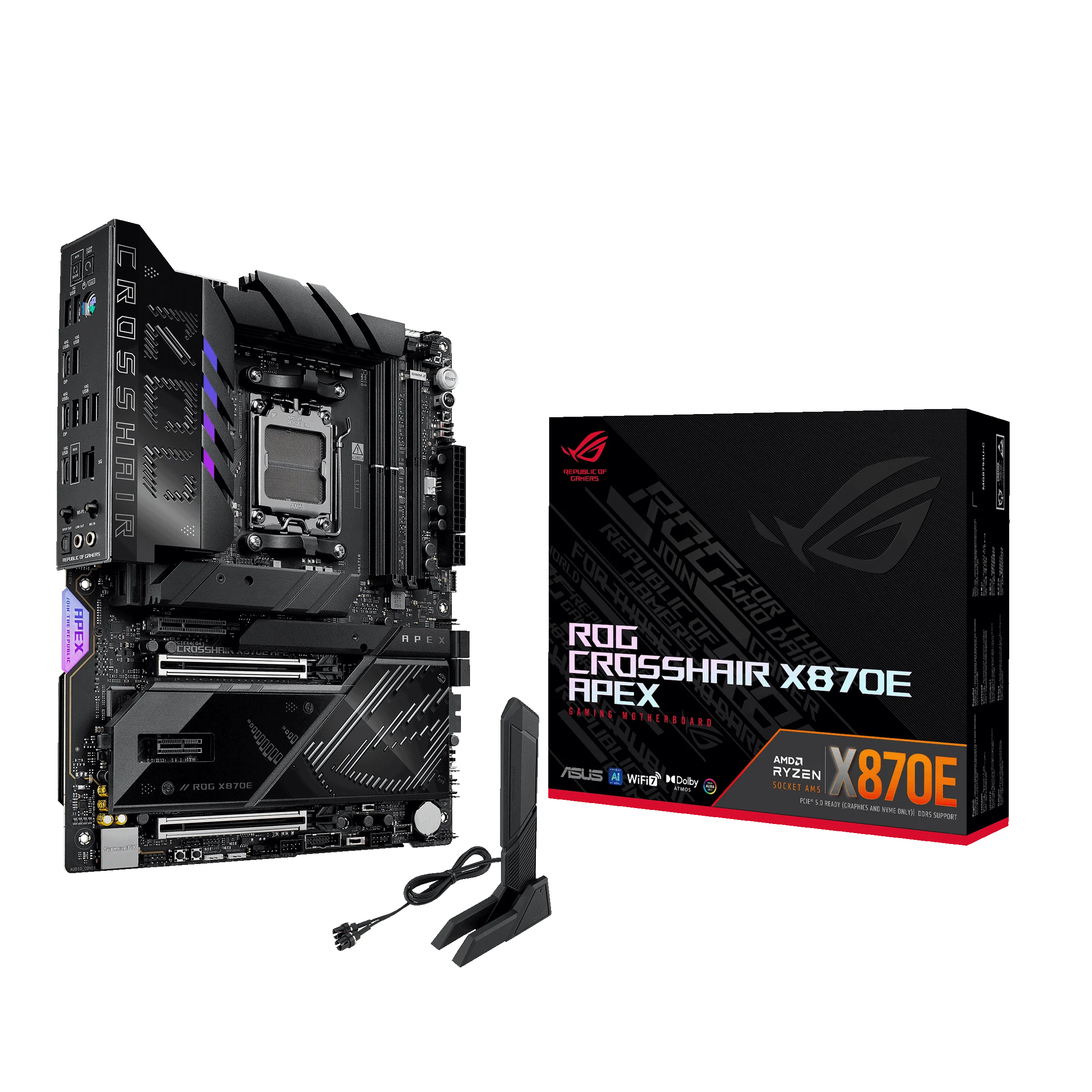 ROG CROSSHAIR X870E APEX, 2xDDR5, 5xM.2, 2xDP, Type-C, PCIe 5.0, 2xWi-Fi 7, Bluetooth v5.4, AM5 Soket GAMING Anakart Fiyatı, Yorumları ve Özellikleri