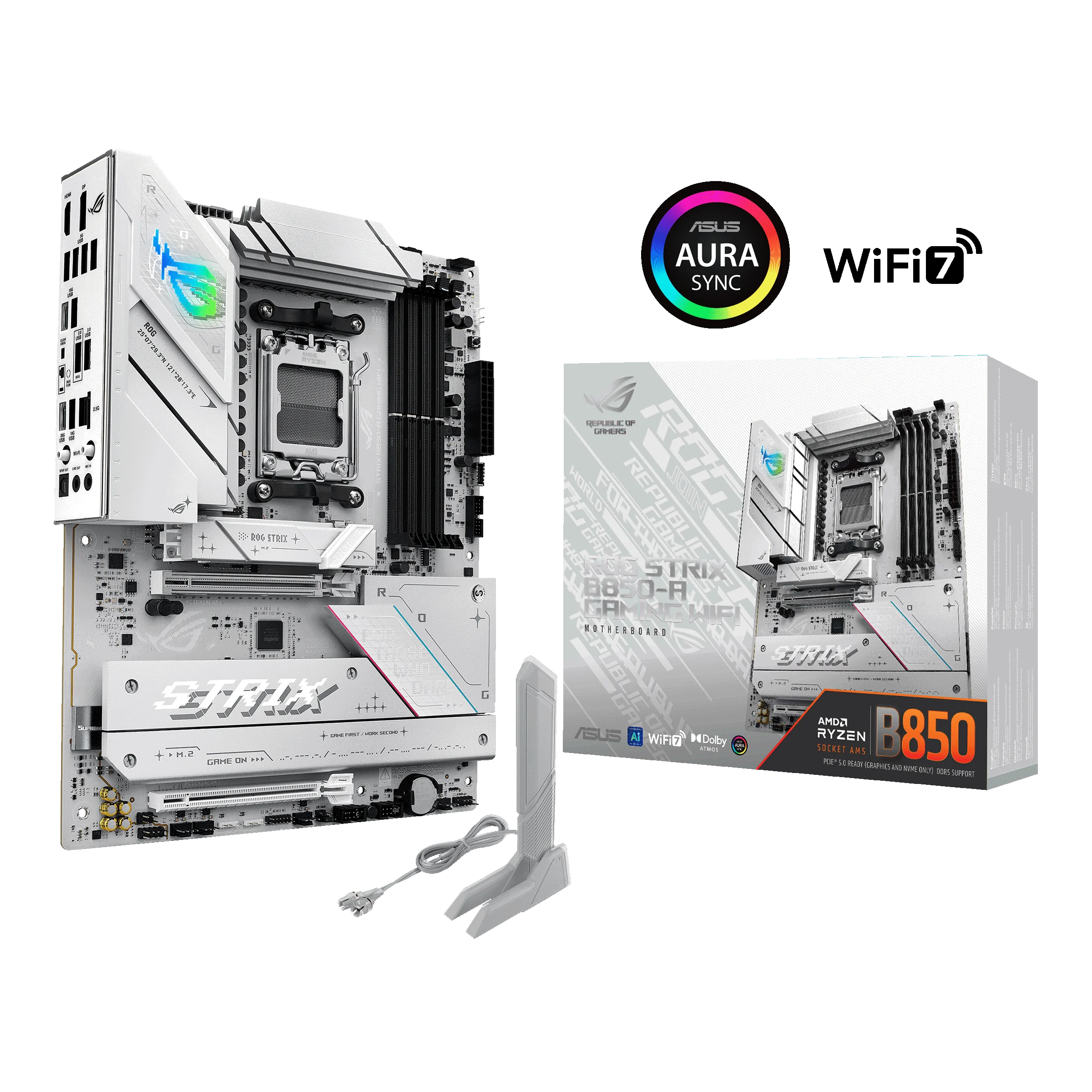 ROG STRIX B850-A GAMING WIFI, 4xDDR5, 4x M2, HDMI, DP, 2xType-C, Wi-Fi 7, Bluetooth v5.4, AMD Ryzen 9000 Serisi, AM5 Soket Anakart