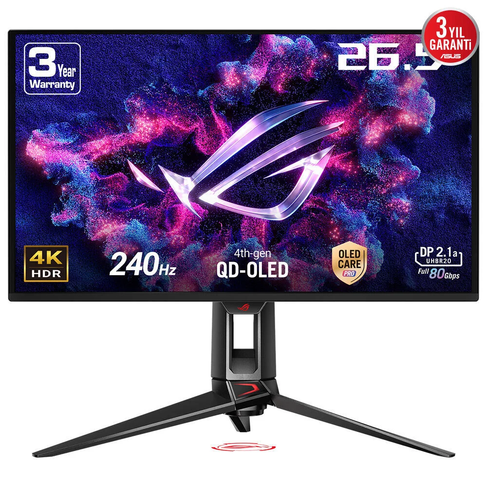 ROG SWIFT PG27UCDM GAMING 4K QD-OLED GSYNC UYUMLU HDR 400 3840x2160 0.03ms 240Hz 450cd DP HDMI USB VESA 3YIL OLED CARE PRO HDR 99% DCI-P3 10BIT PD90 W ROG SWIFT PG27UCDM GAMING 4K QD-OLED GSYNC UYUMLU HDR 400 3840x2160 0.03ms 240Hz 450cd DP HDMI USB VESA 3YIL OLED CARE PRO HDR 99% DCI-P3 10BIT PD90 W