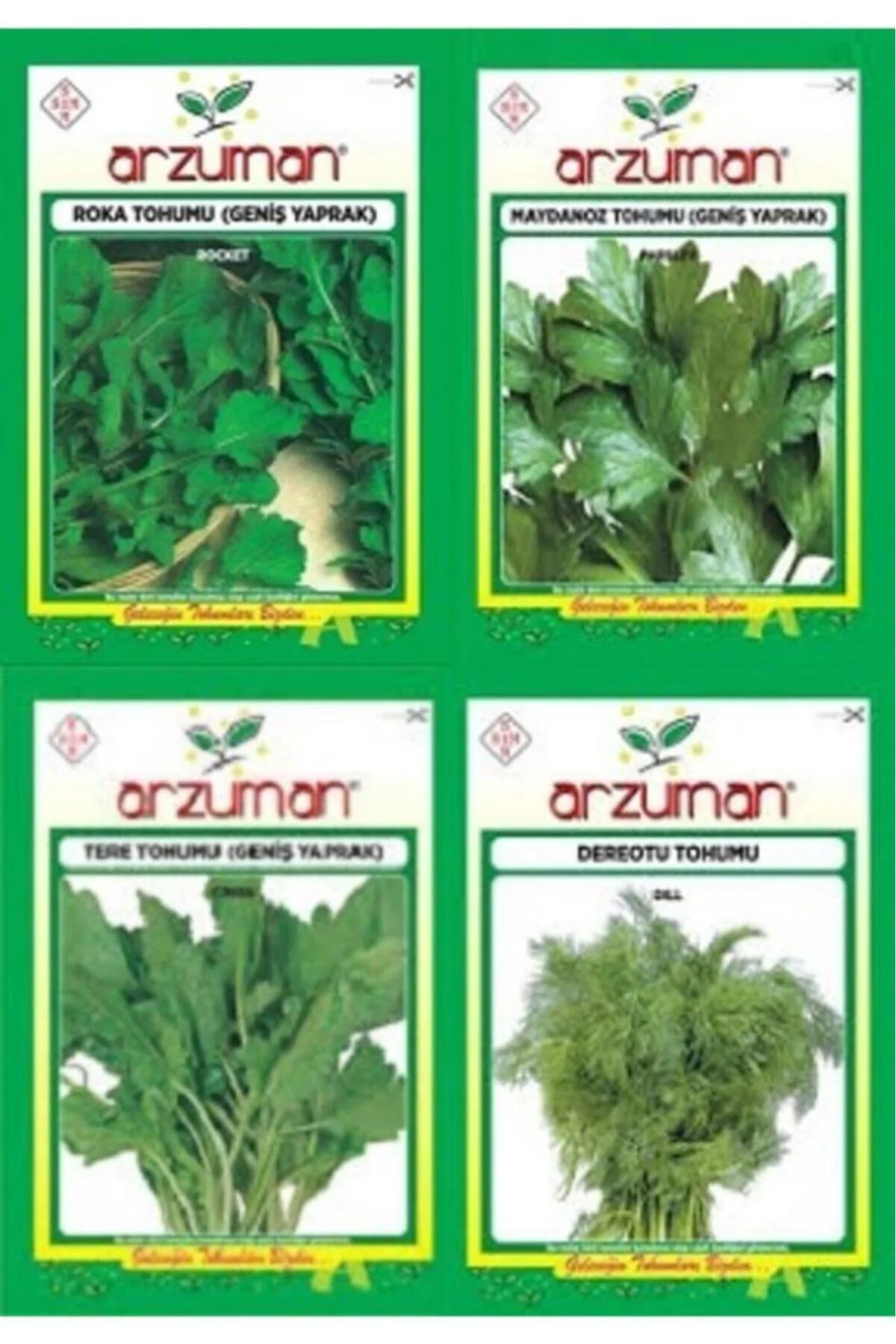 Roka Maydonoz Tere Dere Otu Tohumları 4 paket- açık tohum Roka Maydonoz Tere Dere Otu Tohumları 4 paket- açık tohum