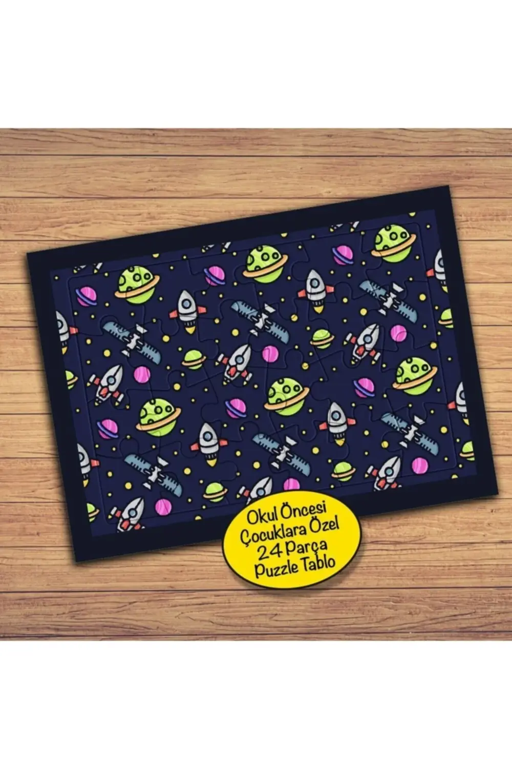 Roket, Uzay Mekiği, Uzay Çocuklara Özel Puzzle Yapboz Tablo-88pz