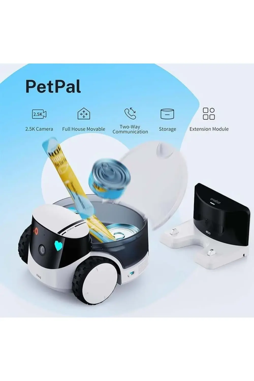 ROLA PetPal 2.5K AI Kameralı, Otomatik Besleyicili Evcil Hayvan R