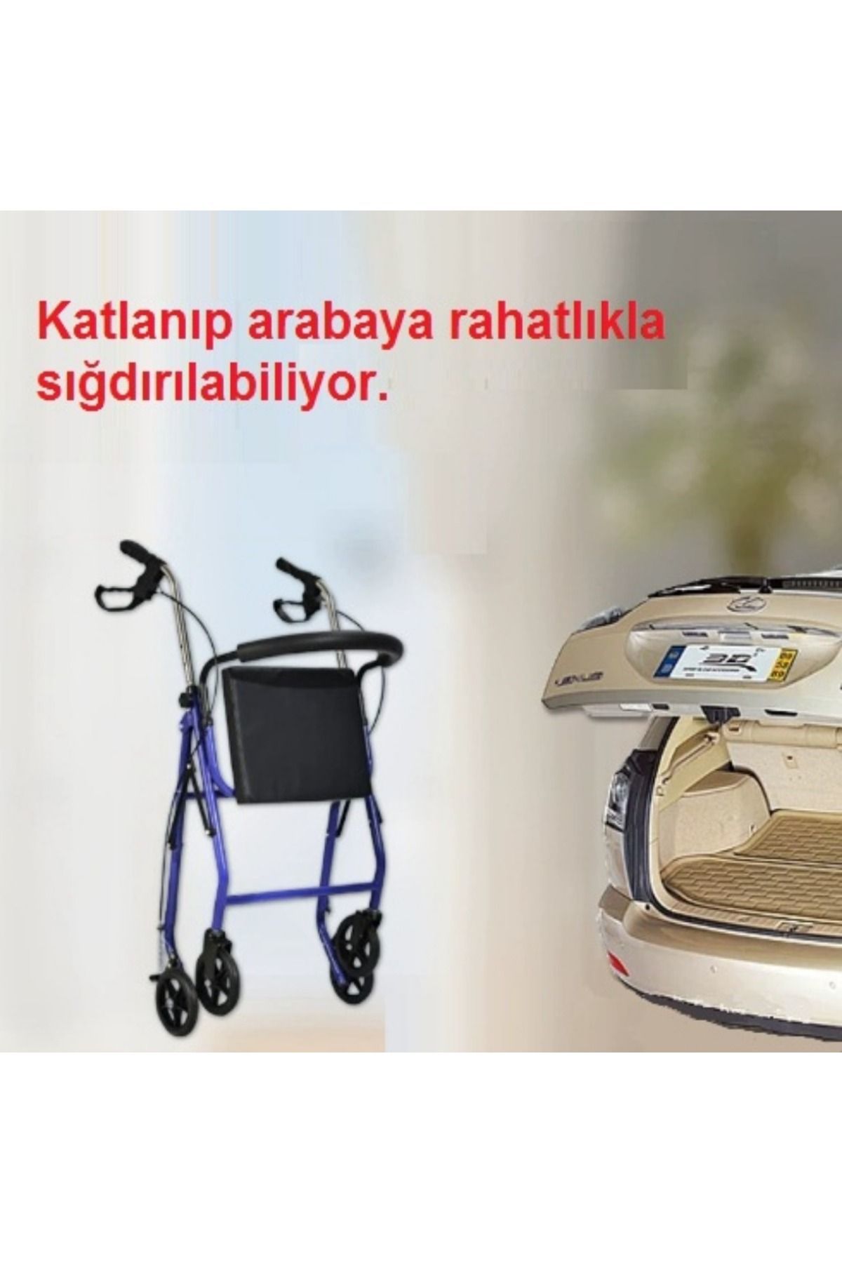 Medikalöztürk Rolatör Tekerlekli Yürüteç Hasta Yaşli Yürüteçi Oturakli 4 Tekerl