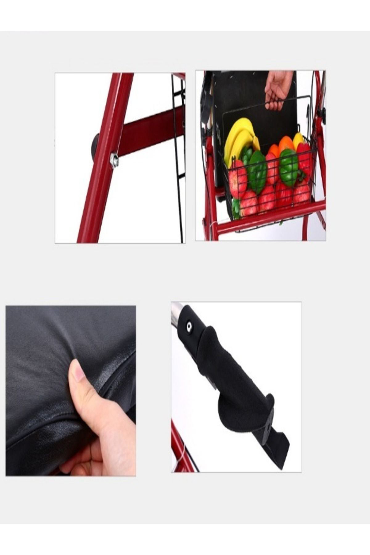 Medikalöztürk Rolatör Tekerlekli Yürüteç Hasta Yaşli Yürüteçi Oturakli 4 Tekerl