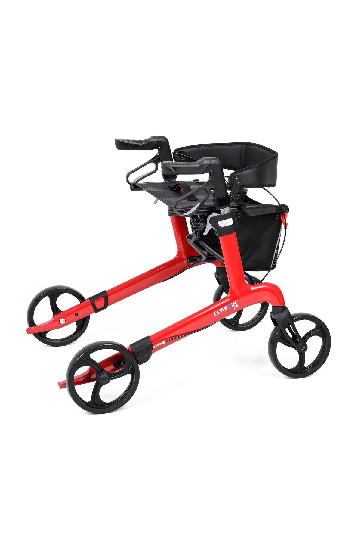 Rolatör Yürüteç Kırmızı| Carbon Fiber Şase, Katlanabilir Oturaklı ve Sepetli Spirit-X4 Rolatör Yürüteç Kırmızı| Carbon Fiber Şase, Katlanabilir Oturaklı ve Sepetli Spirit-X4 - Görsel 4