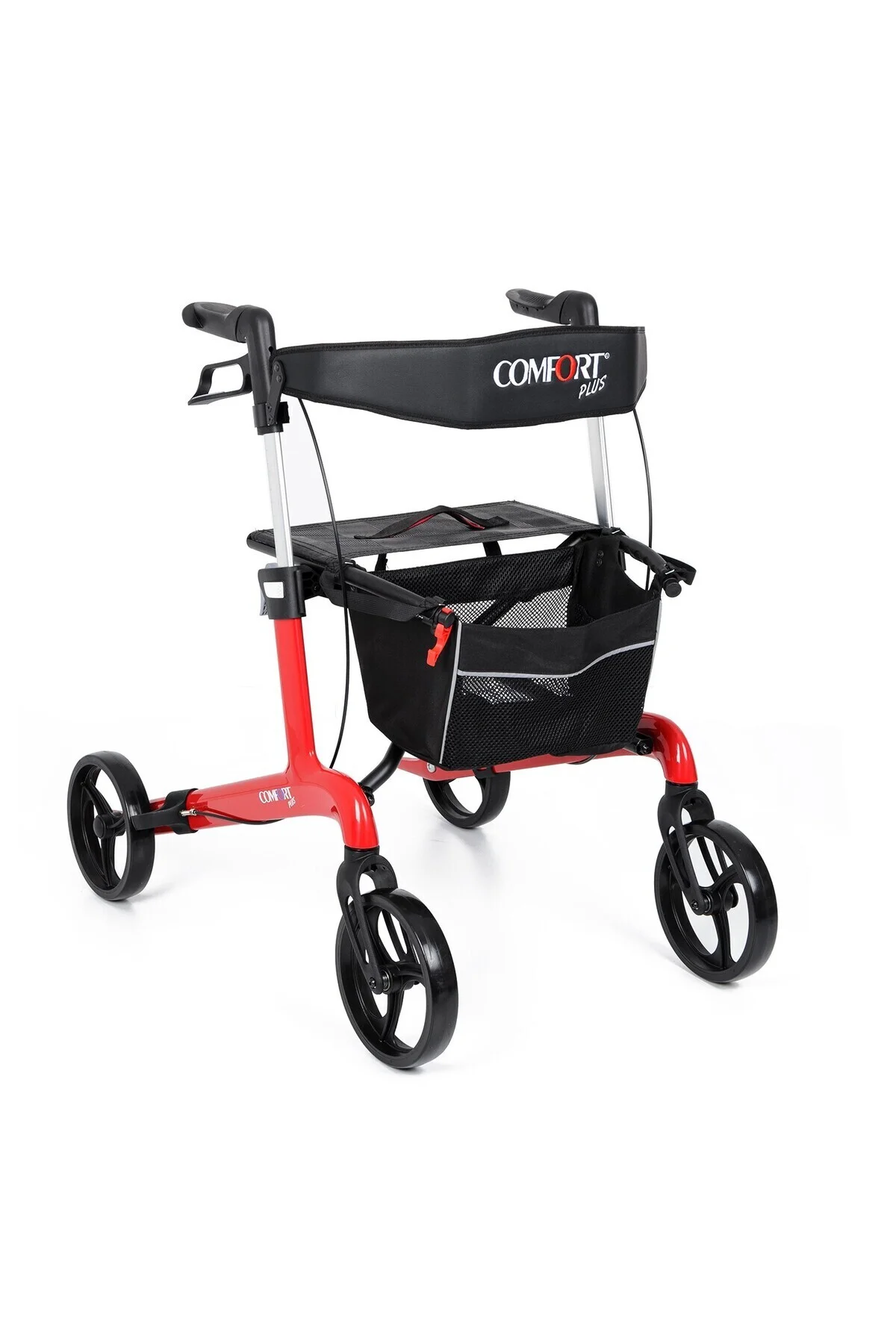 Rolatör Yürüteç Kırmızı| Carbon Fiber Şase, Katlanabilir Oturaklı ve Sepetli Spirit-X4 Rolatör Yürüteç Kırmızı| Carbon Fiber Şase, Katlanabilir Oturaklı ve Sepetli Spirit-X4