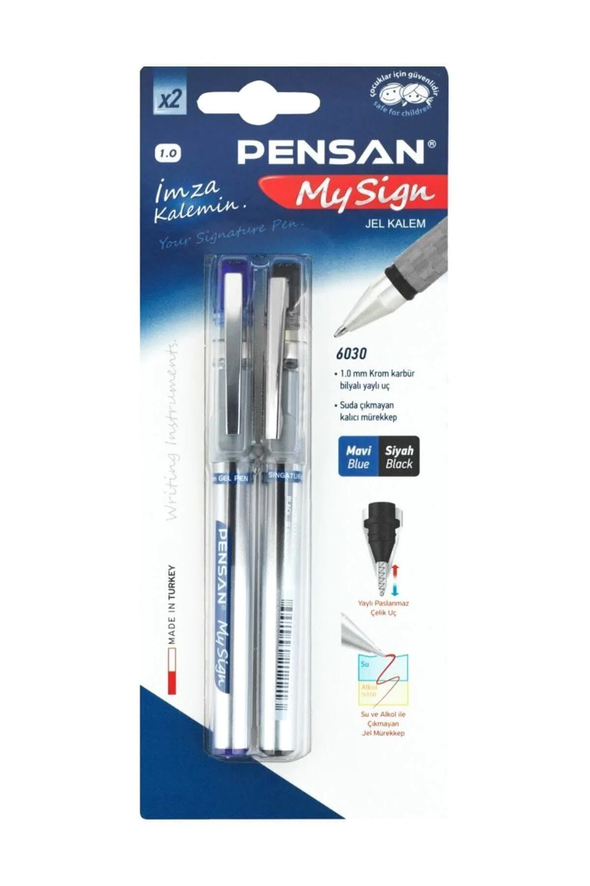 Roller Kalem My-Sıgn Jell Mavi Siyah 2 Li Set İmza Kalemi Pe06030