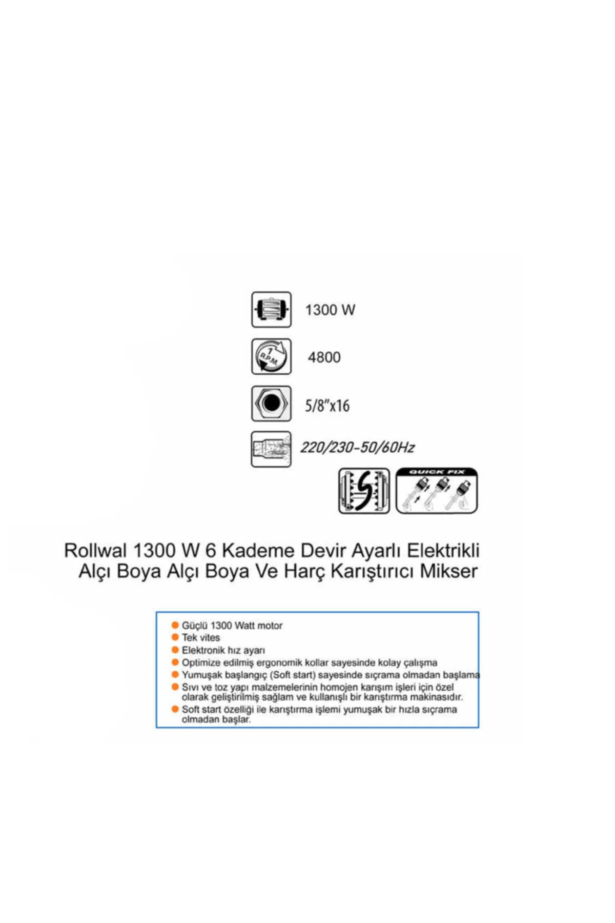 Rolwal 1300w Karıştırıcı Rwl-1636