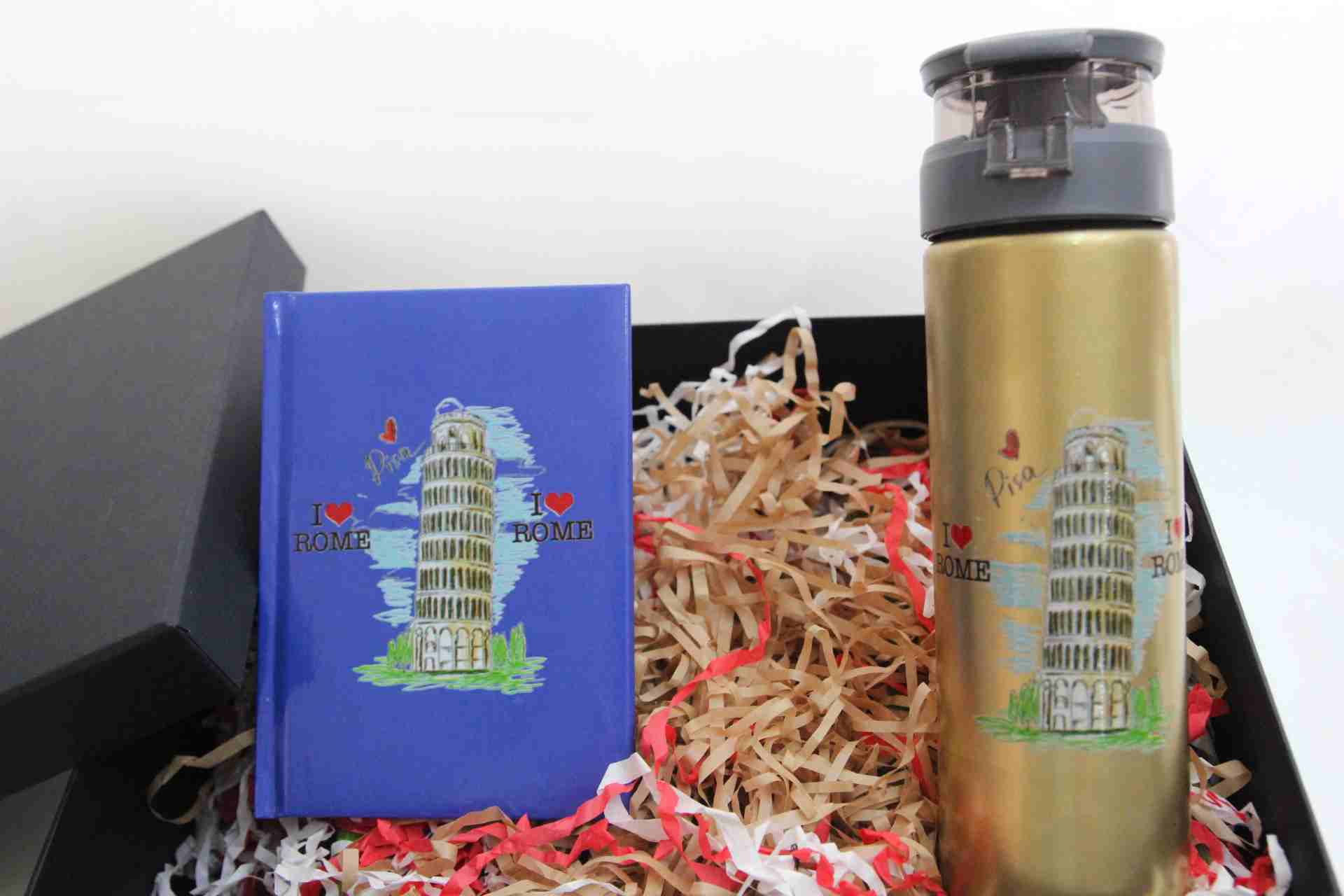 Roma Temalı Hediye Seti - Termos ve Defter Hediye Kutusu