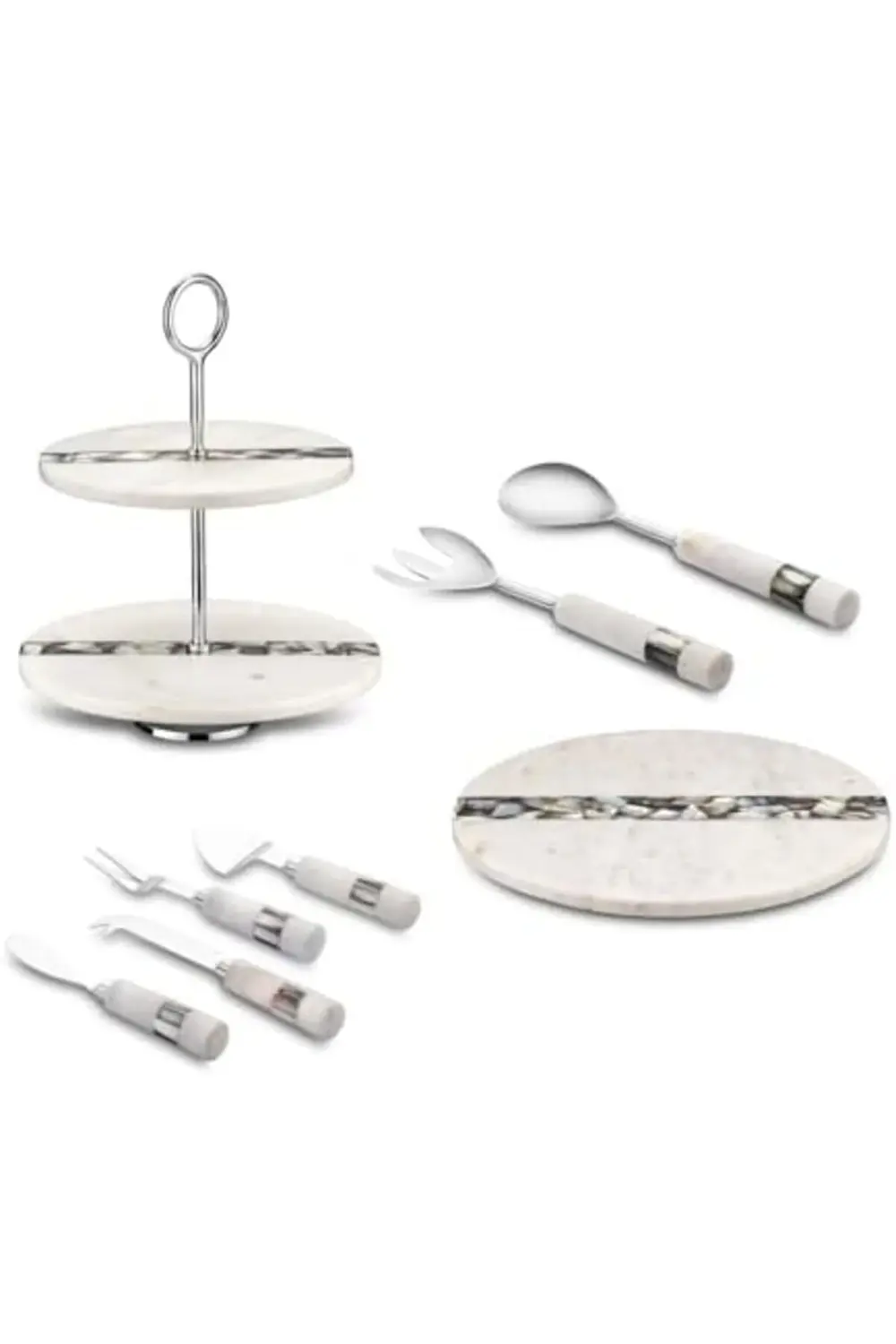 Romano Mermer 2 Katlı Servislik Beyaz 395519