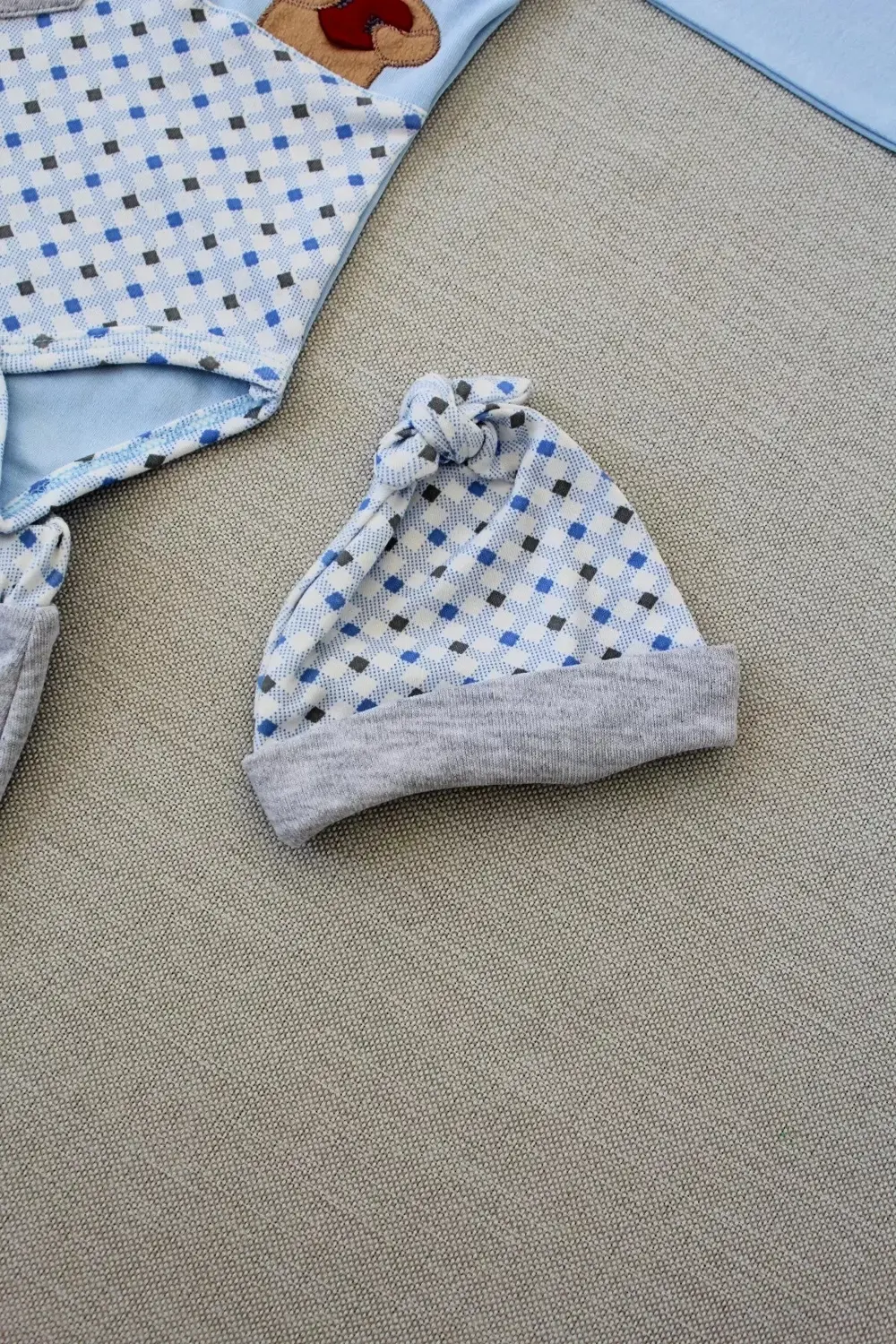 Romantik Aayıcık Nakışlı Şapkalı Uzun Kollu Zıbınlı 3lü Kız-erkek