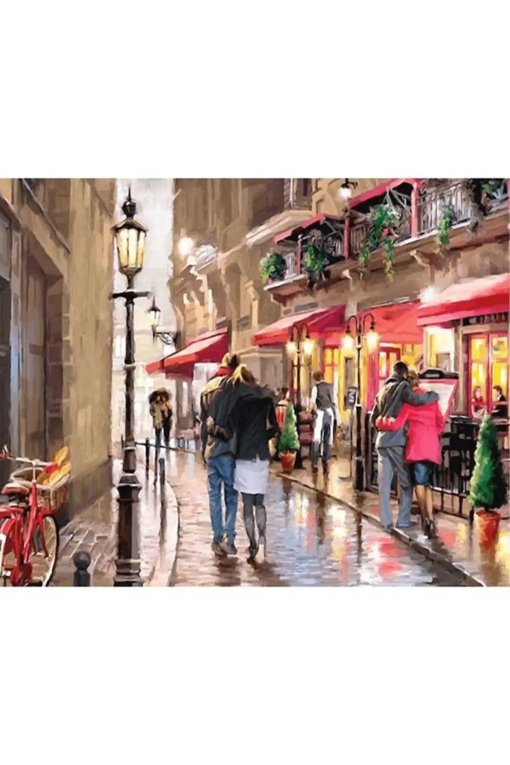 Romantik Aşıklar Sokağı Sayılarla Boyama Seti