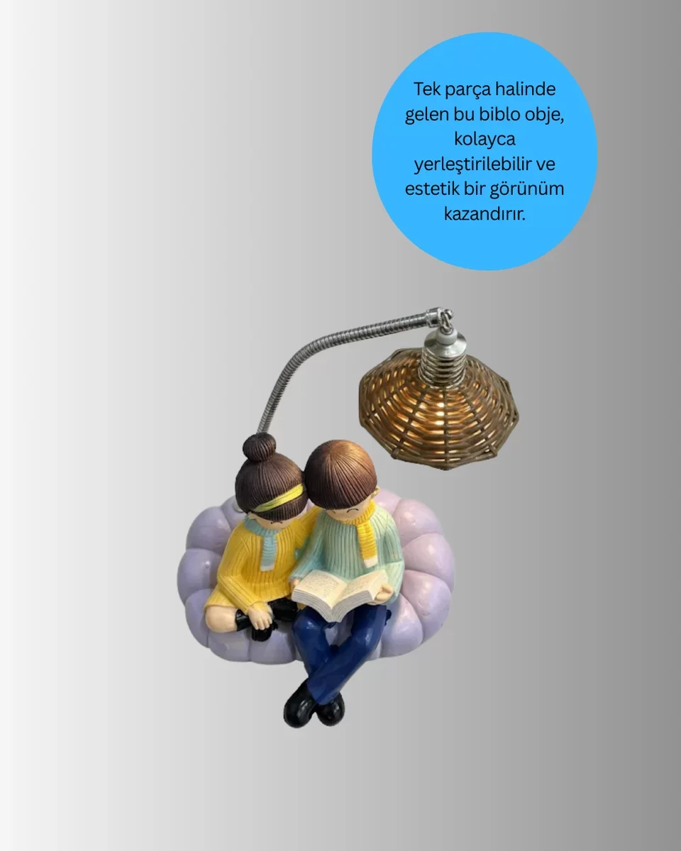 Romantik Çift Temalı Masa Lambası – Yumuşak LED Işıkla Huzurlu Atmosfer