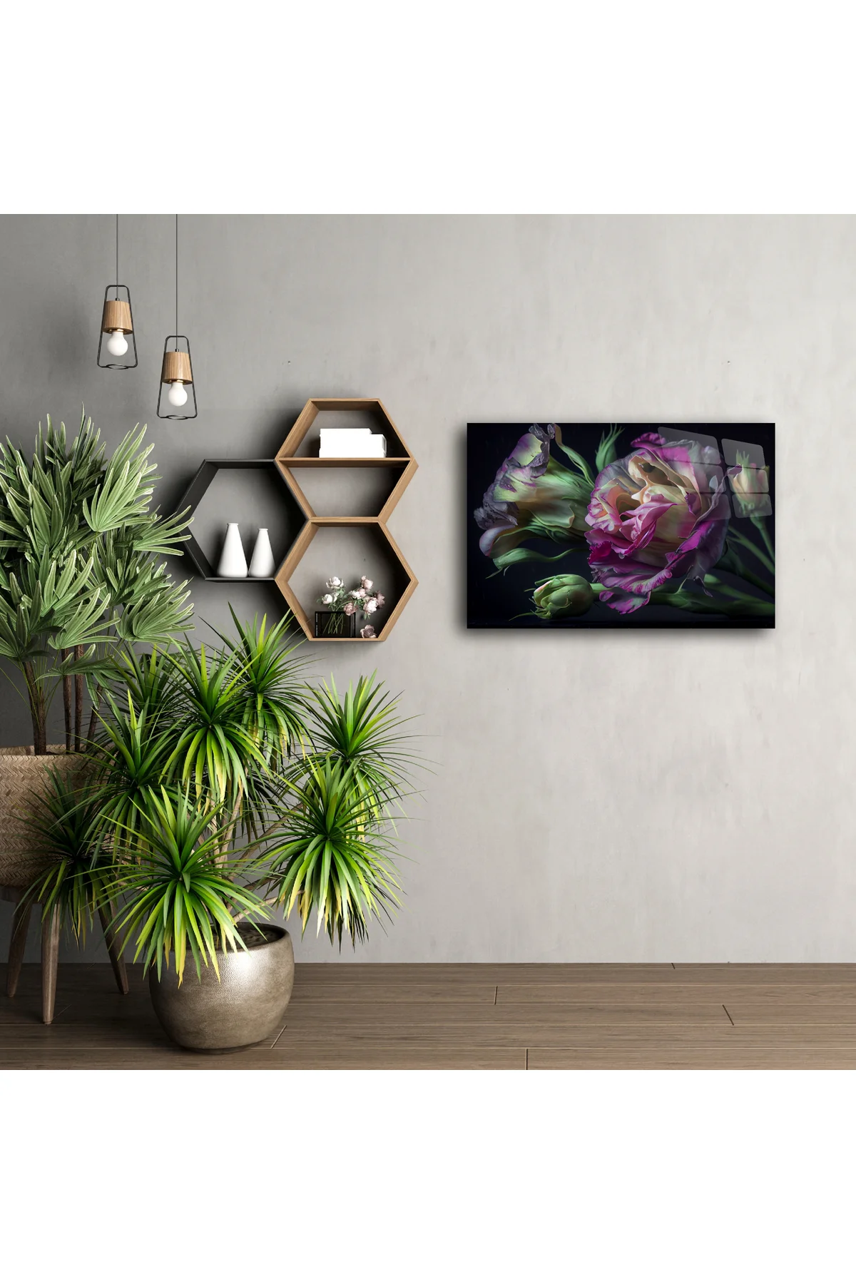 Romantik Kırmızı Pembe Lisianthus Metal Duvar Tablosu Romantik Kırmızı Pembe Lisianthus Metal Duvar Tablosu