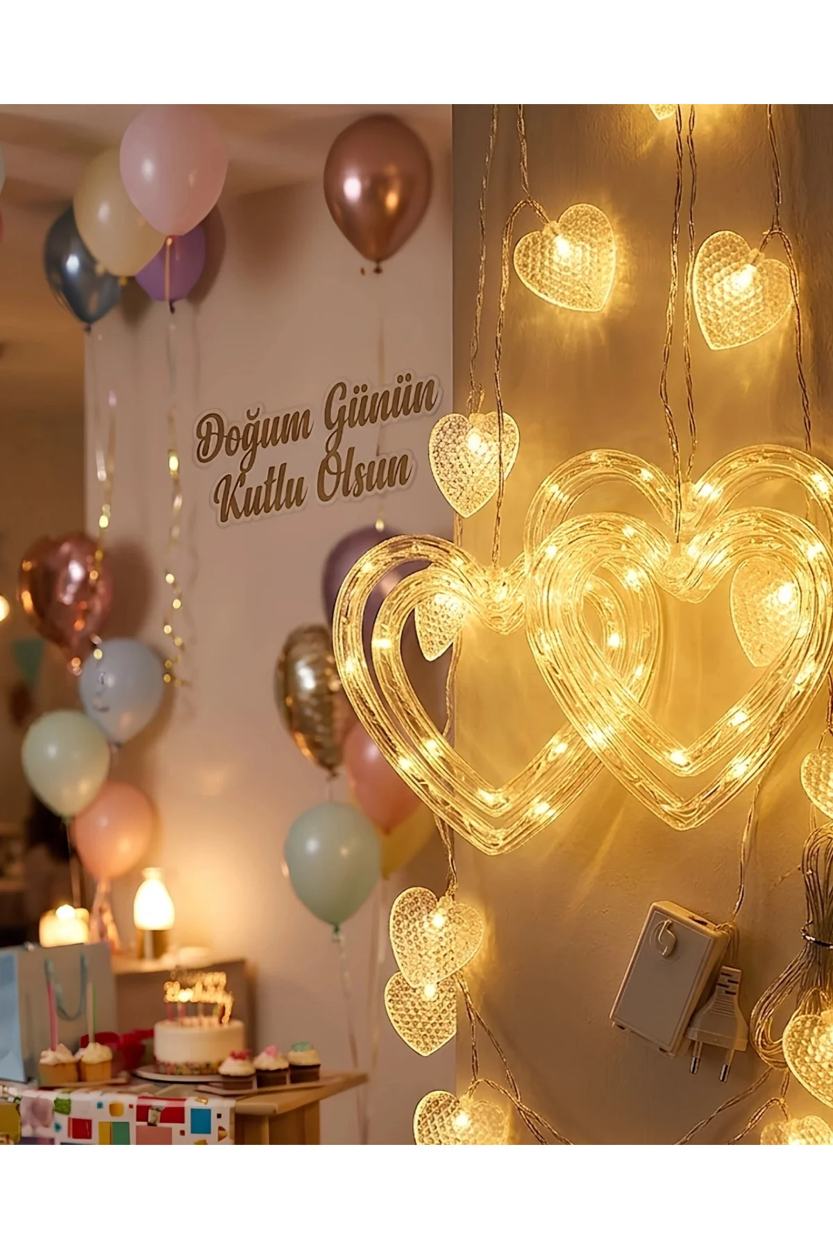 Romantik Led Işık Neon Görünümlü Dekoratif Oda Lambası