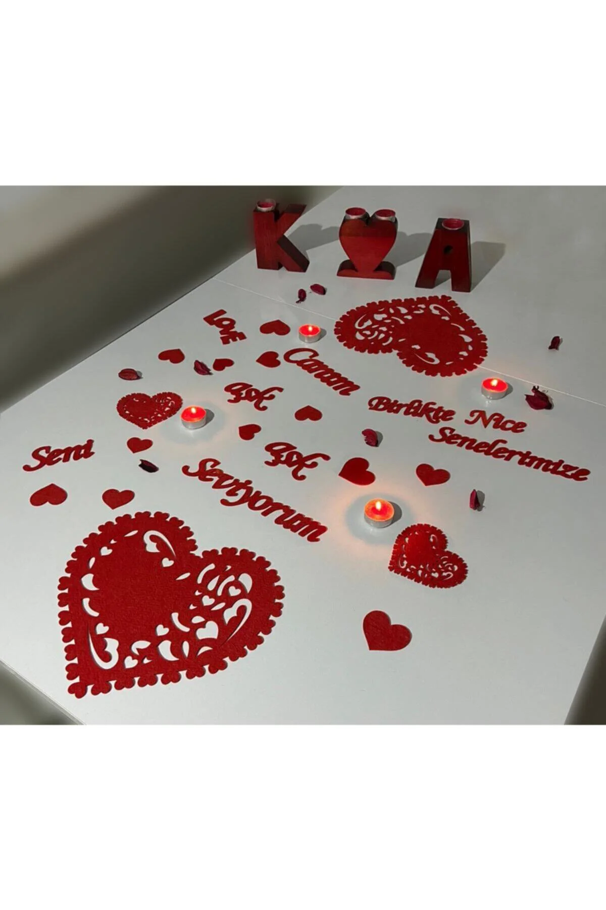 Romantik Masa Keçe Seti 25 Parça