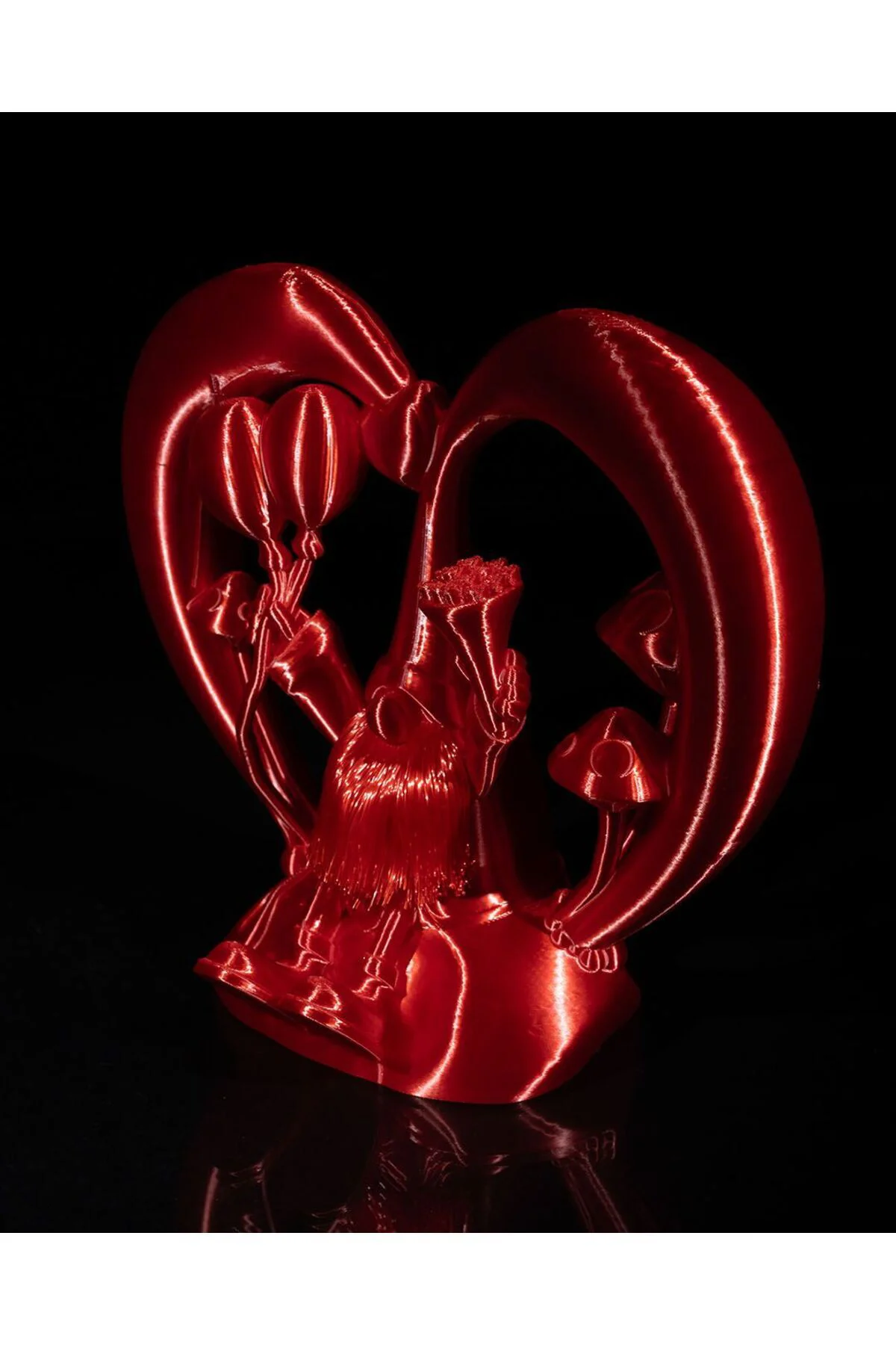 Romantik Sevgililer Günü Hediyesi Kalp Cüce Dekoratif Obje 18CM
