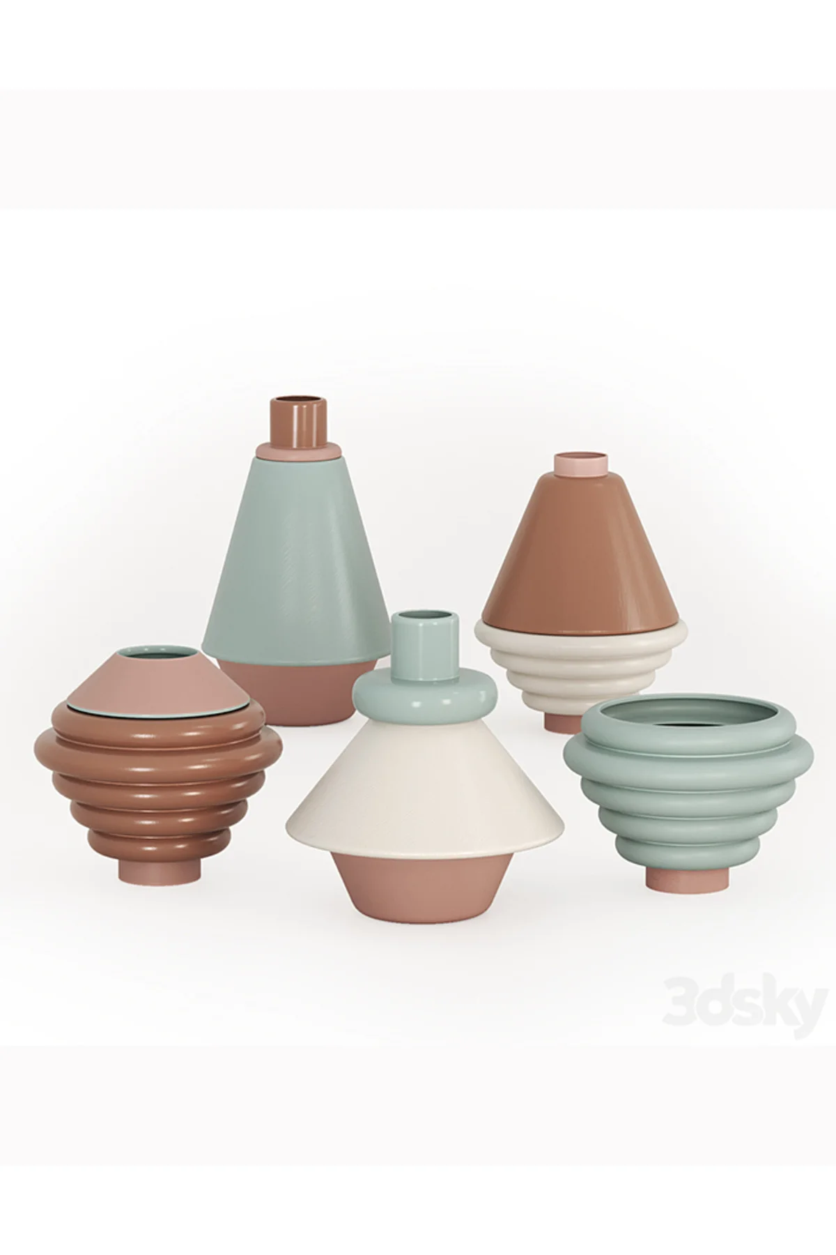 Rometti Modern Vazo Büyük Boy 20 CM Sert Plastik 3'lü Dekoratif Lüks Vazo