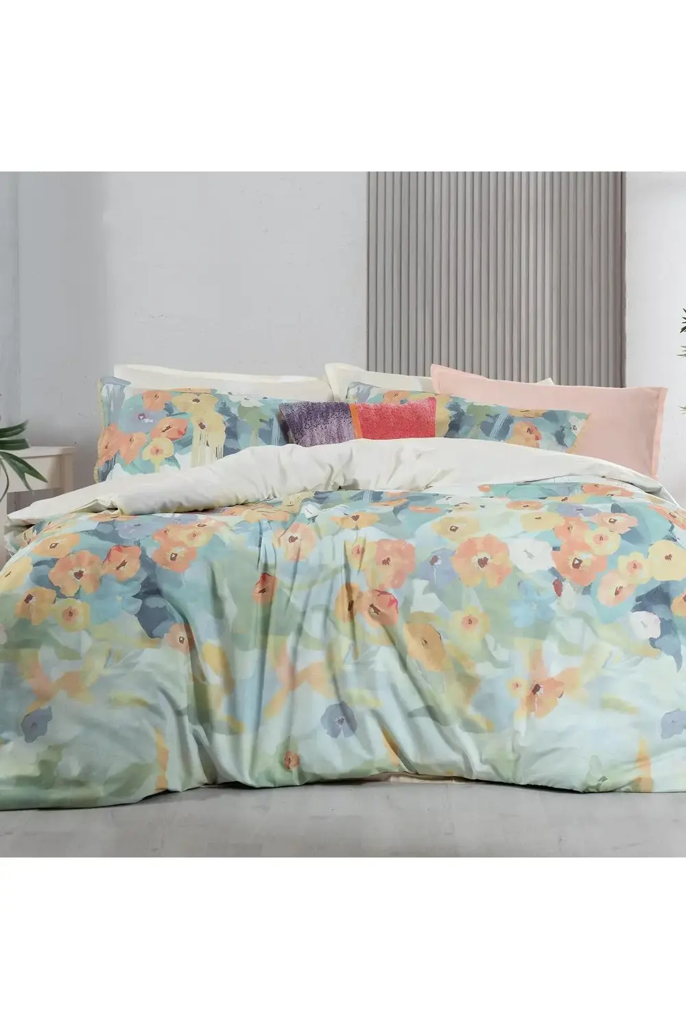 Sarev Romy Multicolor King Size (Battal Boy) %100 Pamuk Nevresim Takımı