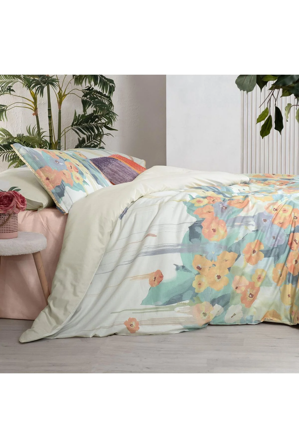 Romy Multicolor King Size (Battal Boy) %100 Pamuk Nevresim Takımı