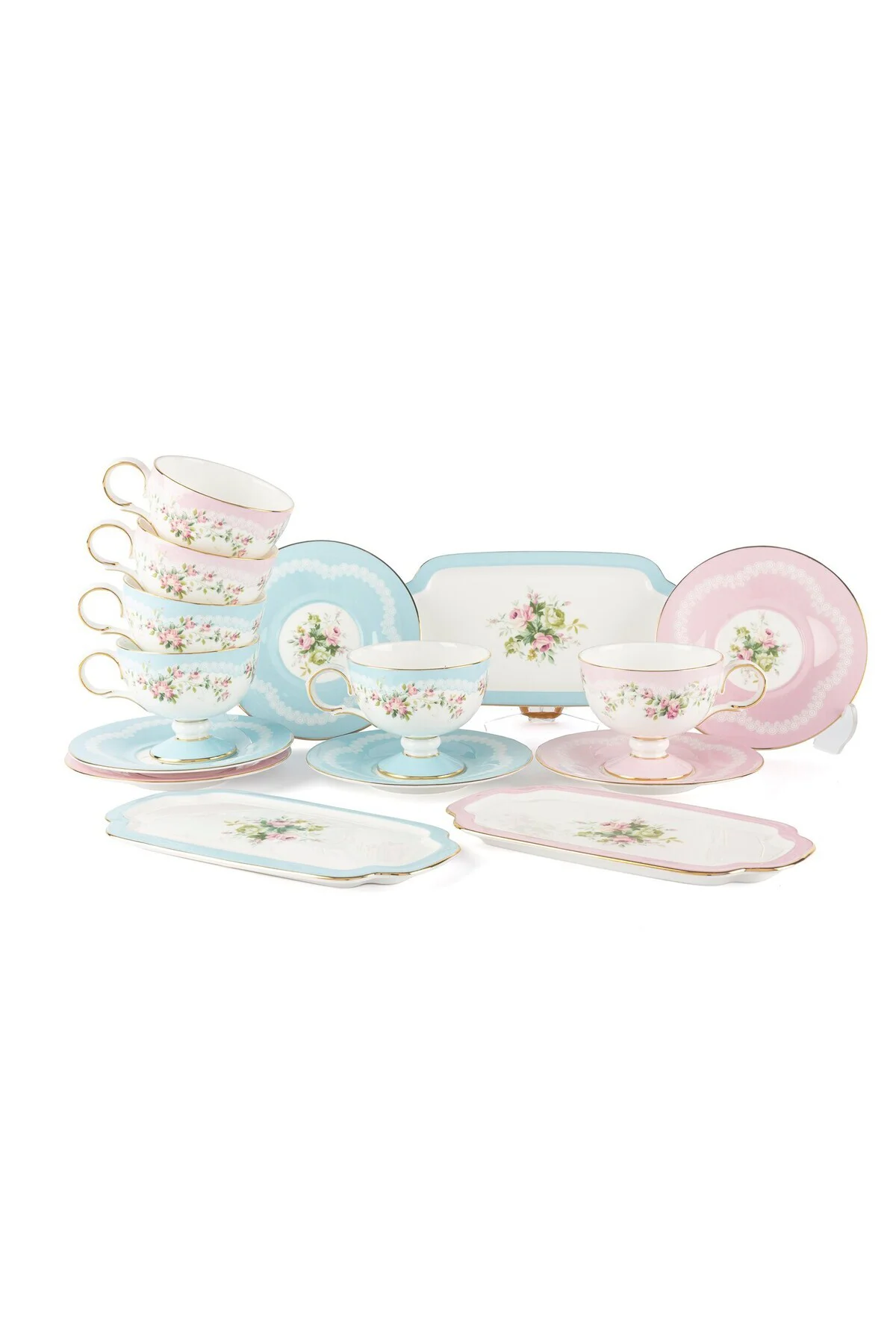 Rose Charm 15 Parça 6lı Kahve Fincanı Seti 90cc