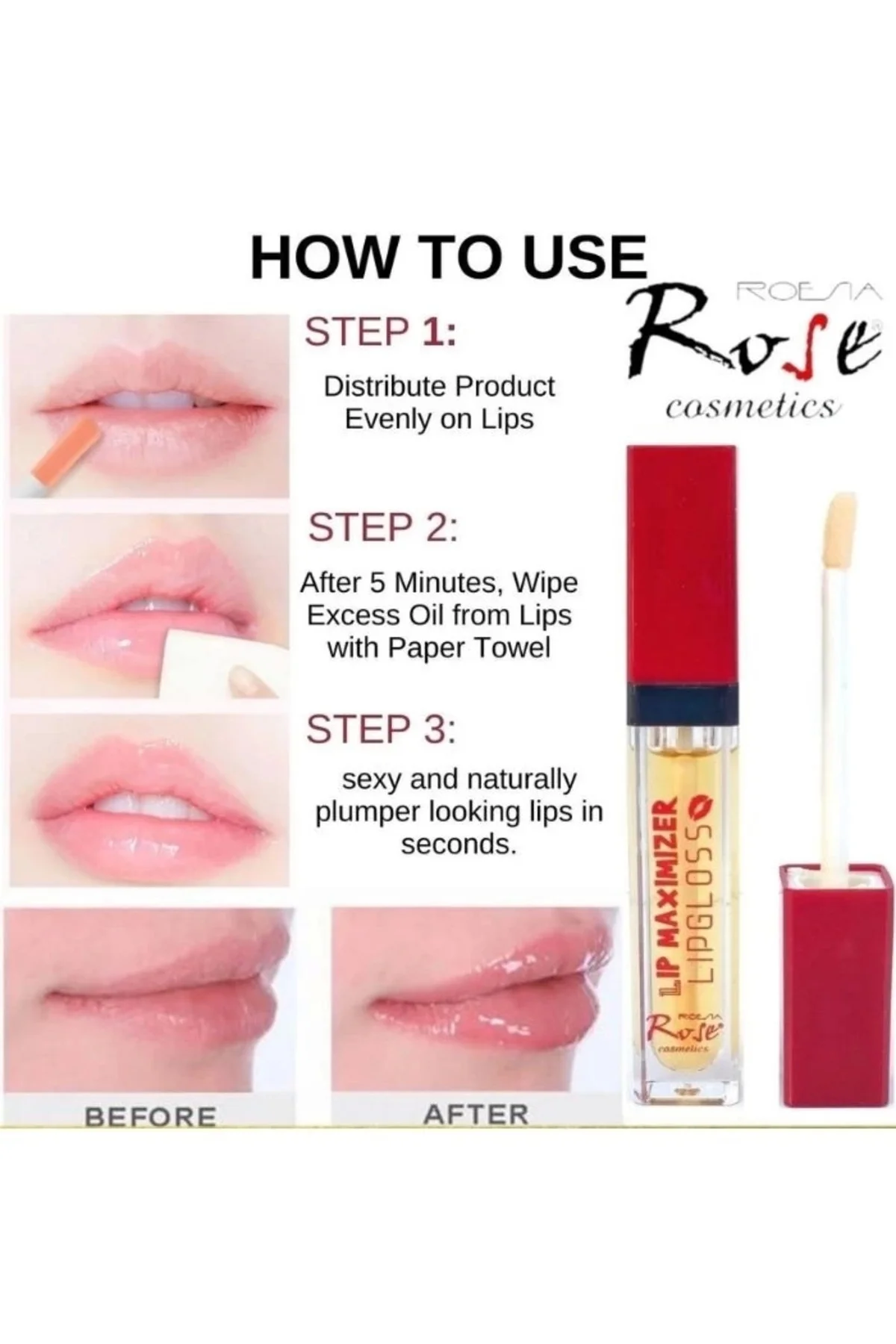 Rose Cosmetics Dudak Dolgunlaştırıcı Doğal Görünüm Dudak Parlatıc