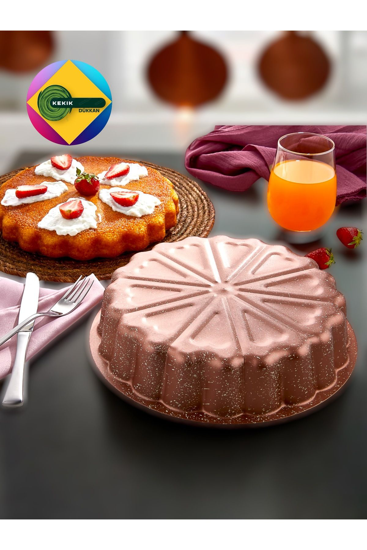 Kekikdükkan Rose Gold Pasta Dilimli Tart Kek Kalıbı