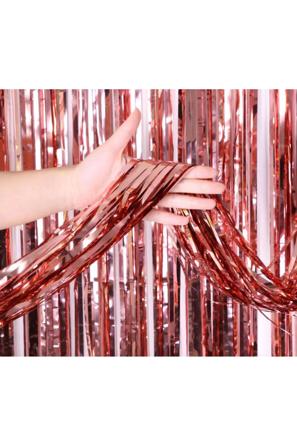 Rose Gold Püsküllü Kapı Perdesi