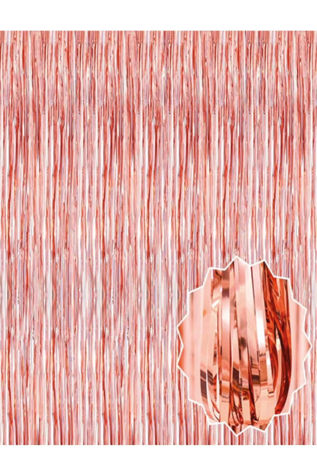 Rose Gold Püsküllü Kapı Perdesi - Parti, Bekarlığa Veda, Doğum Gü