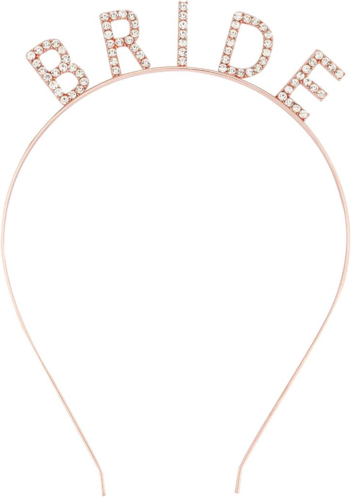 Rose Gold Renk Bekarlığa Veda Kristal Taş Bride Tacı İthal 16x10 